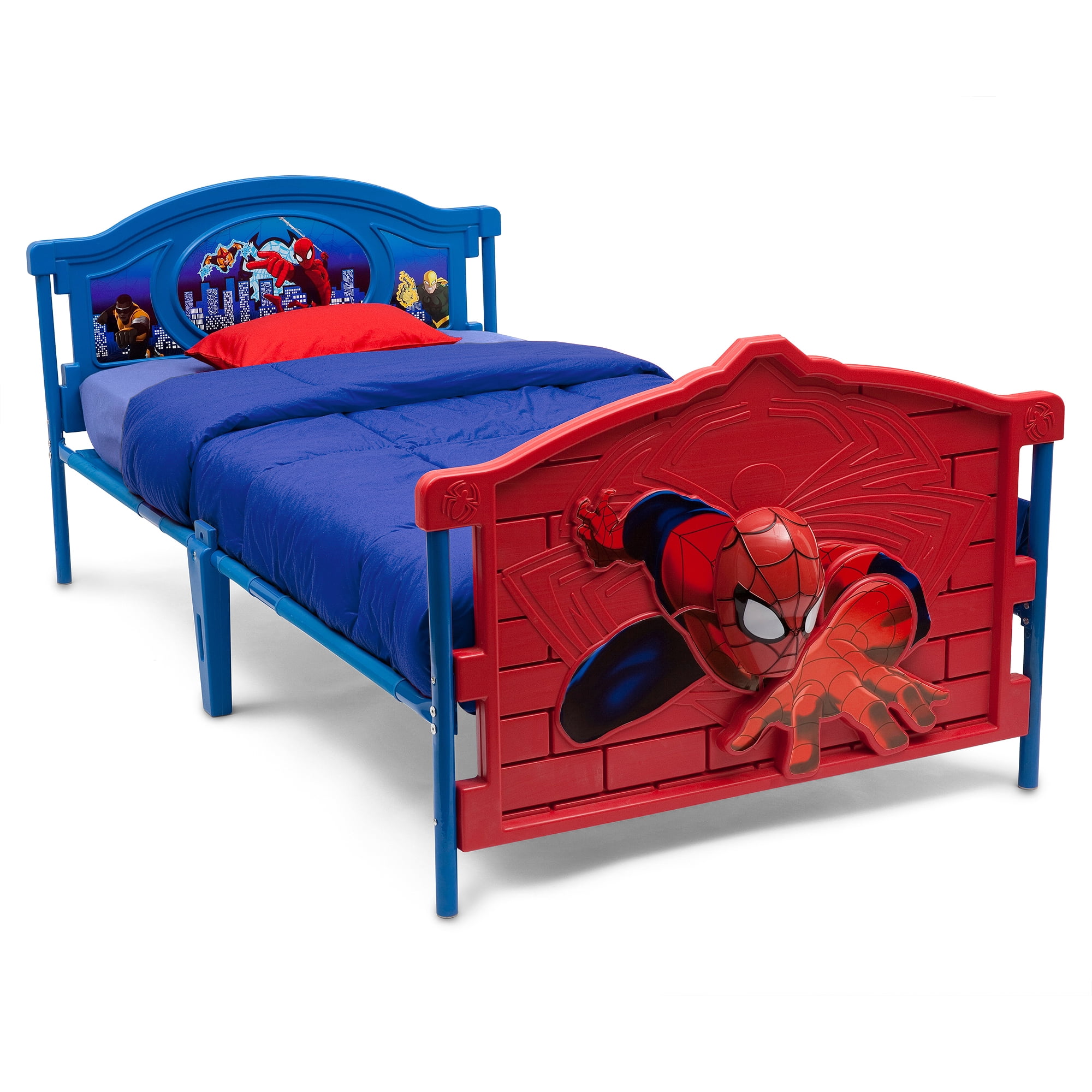 Delta Children Marvel Spider-Man 3D Plastic Twin Bed, Red - Image 7