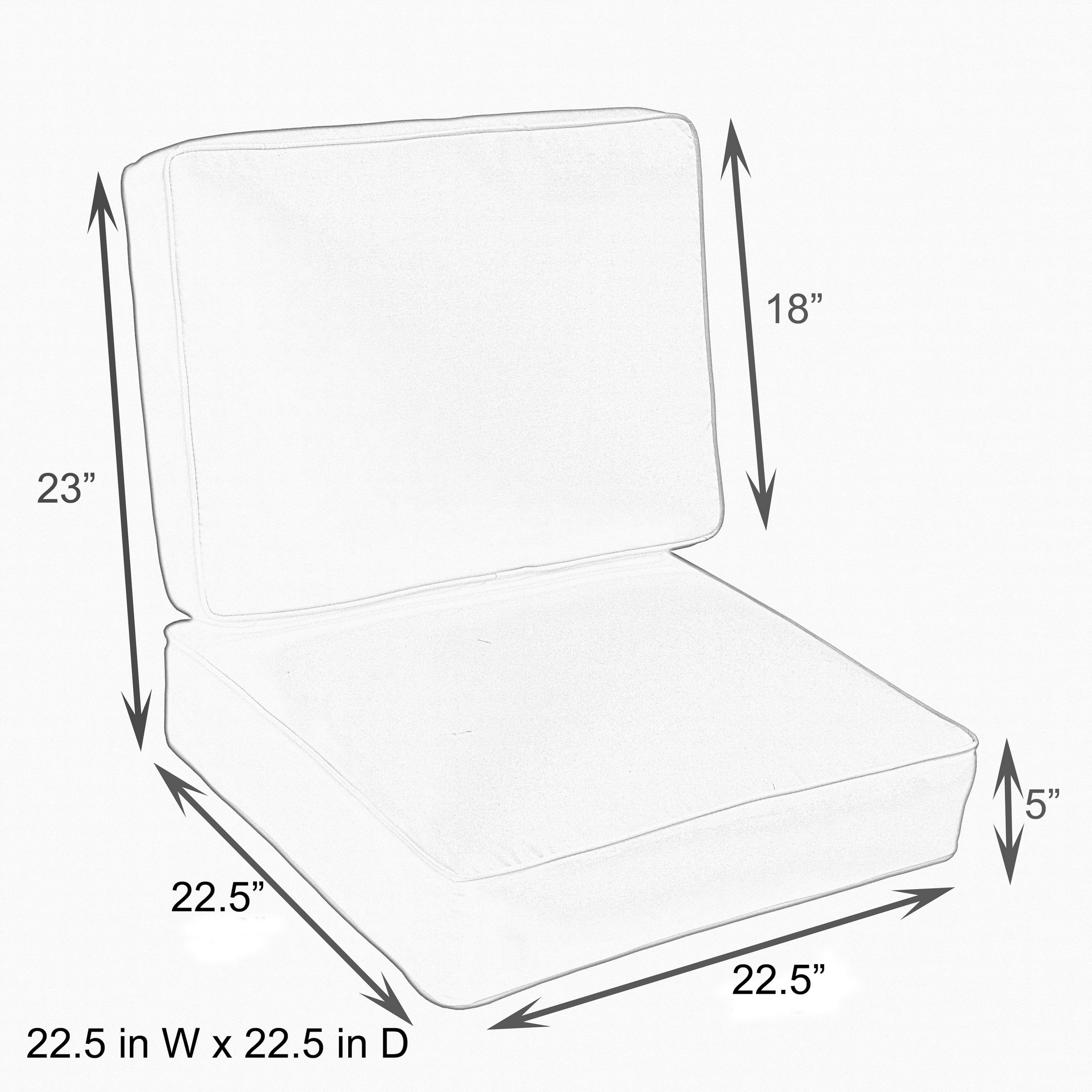 Sorra Home Light Blue Indoor/Outdoor Deep Seating Cushion, Corded - Image 4