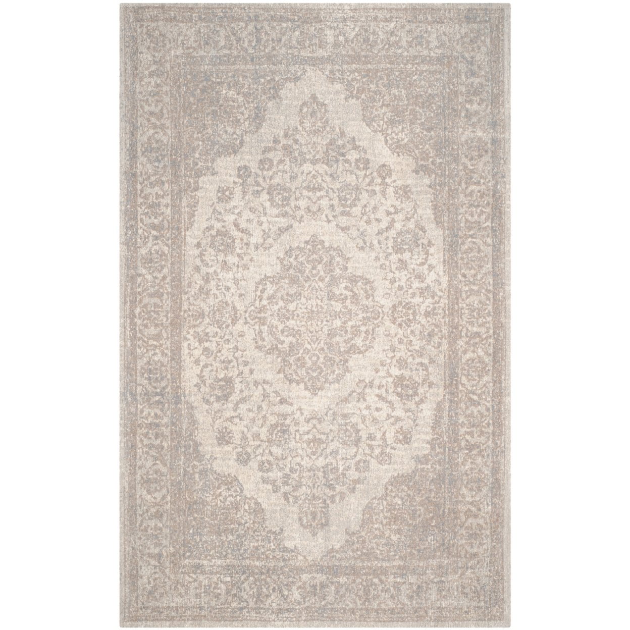 SAFAVIEH Classic Vintage Ivonette Overdyed Border Cotton Area Rug, Beige, 4' x 6' - Image 7