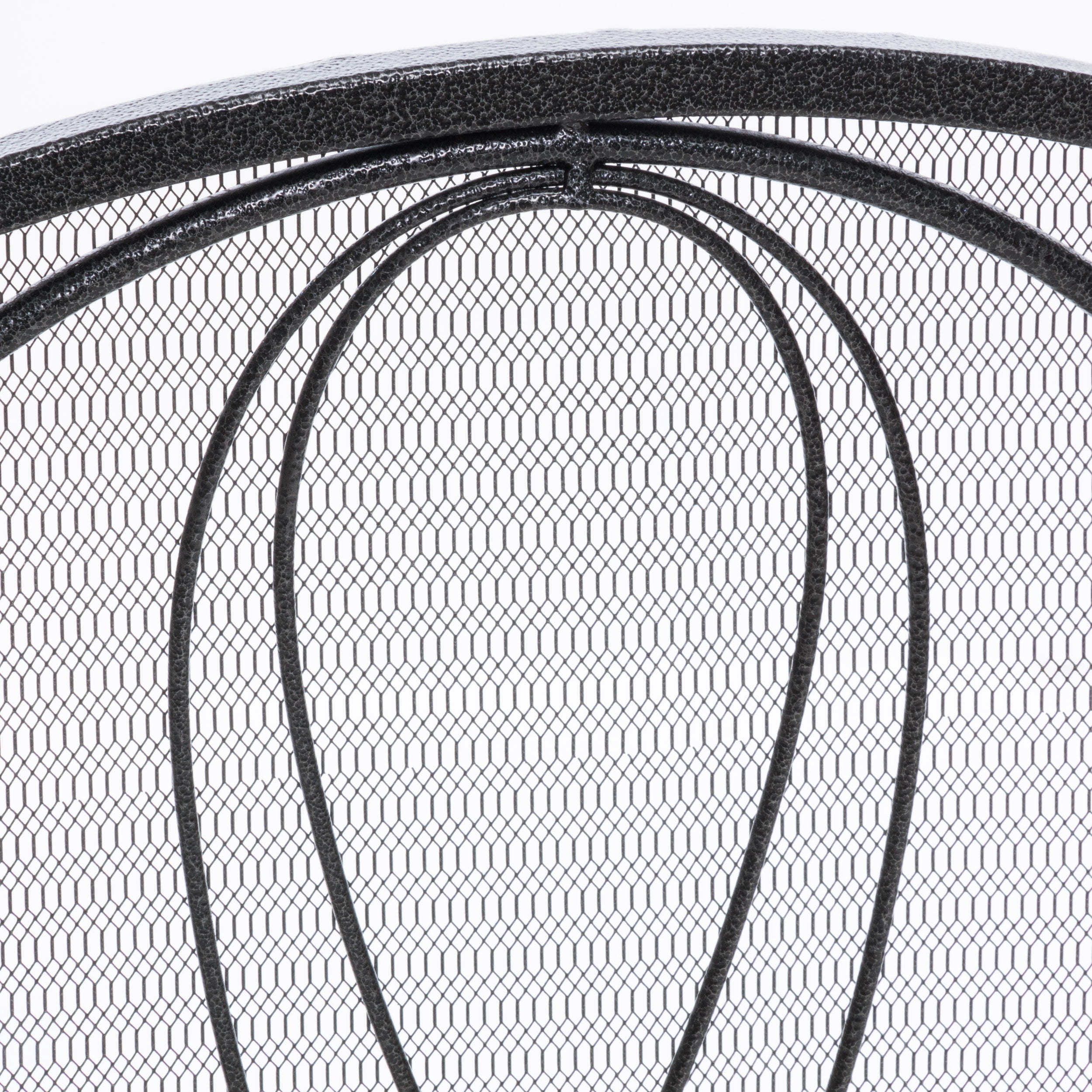 Noble House Christopher Iron Fireplace Screen, Silver Flower on Black - Image 2