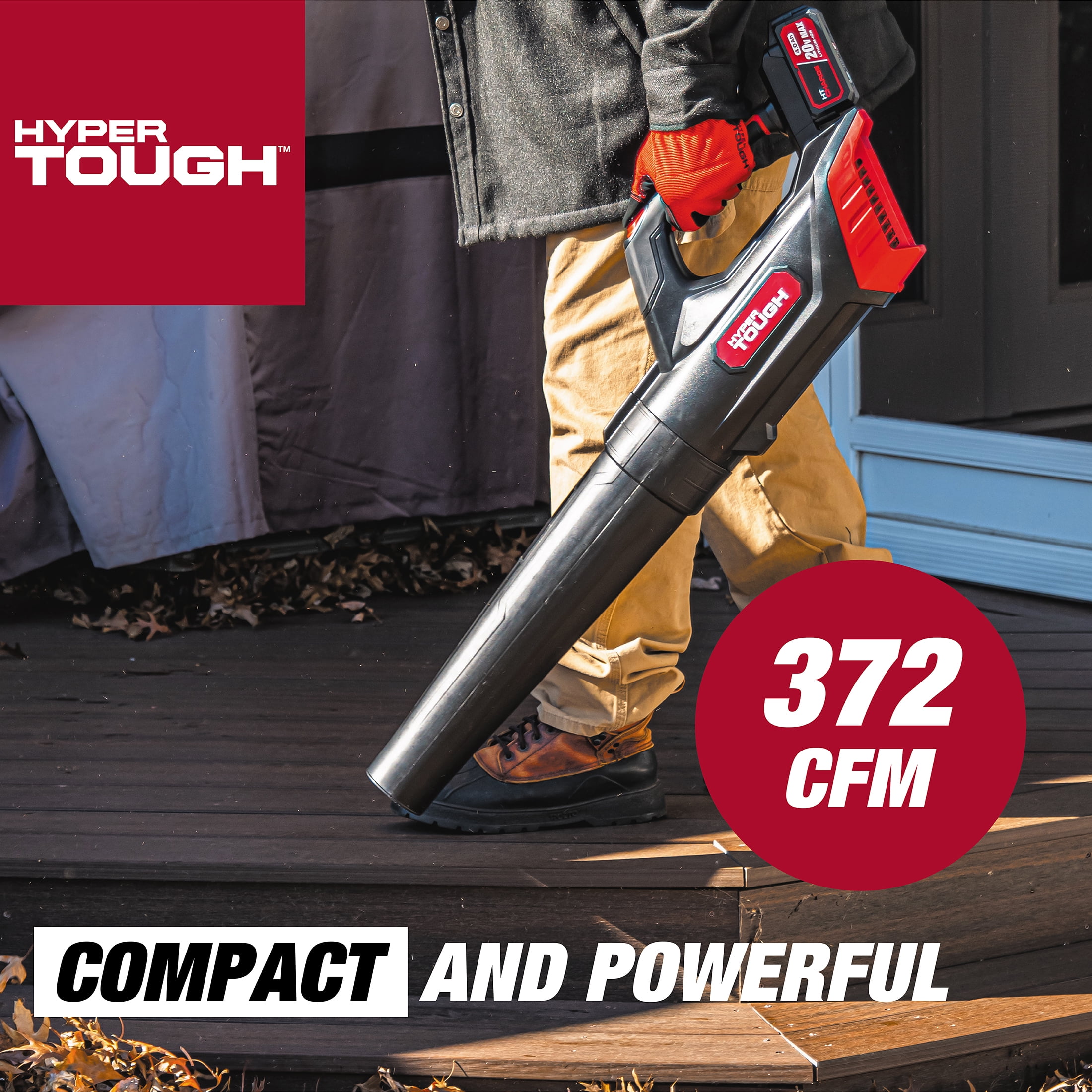 Hyper Tough 20V Max 90 mph 372 Cfm 4.0Ah Battery Powered Cordless Handheld Blower, HT22-401-03-04 - Image 6