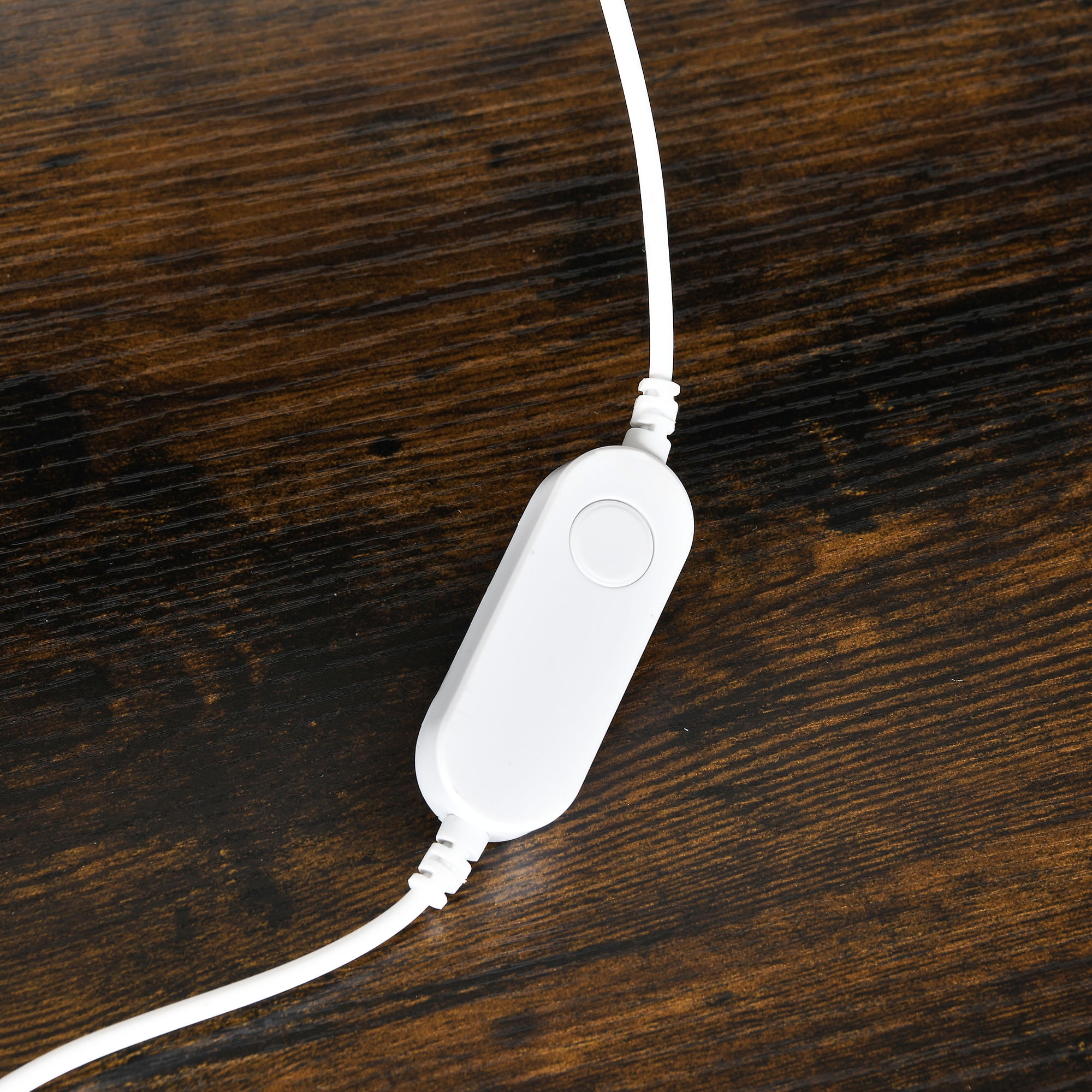 Uforic 59 "Computer Desk with Power Outlets & LED Light, Office Desks with Hutch & Monitor Stand, Gaming Desk Executive Desk with Storage Shelves for Home Office , Brown - Image 8