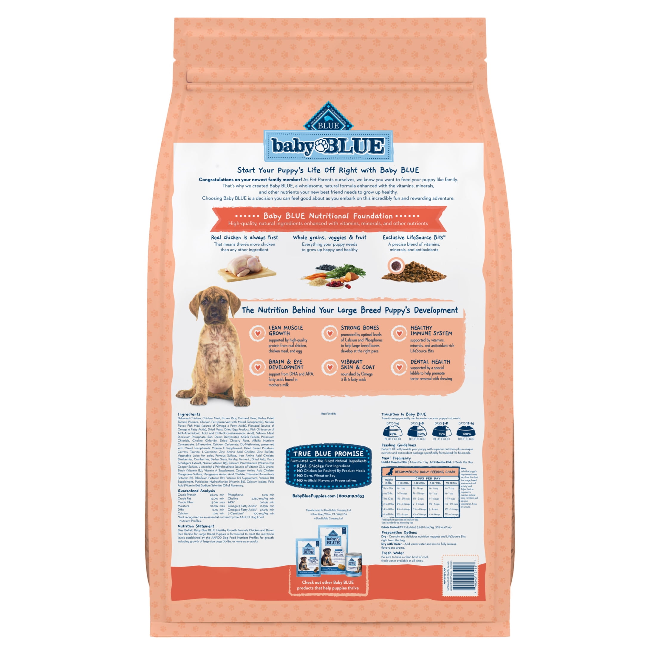 Blue Buffalo Baby BLUE Large Breed Puppy Dry Dog Food, Chicken & Brown Rice, 24-lb. Bag - Image 6