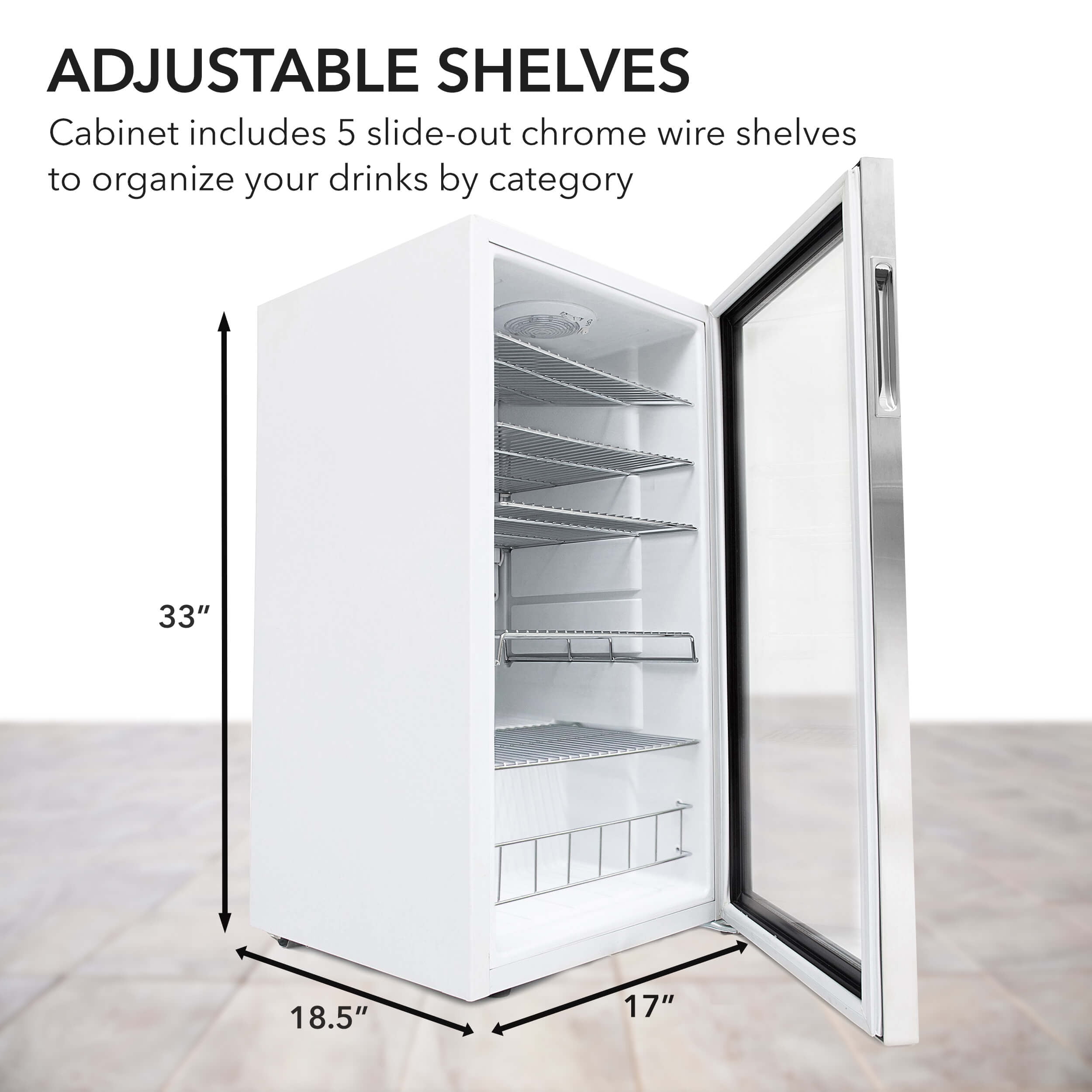 Whynter 3.3 Cubic Foot Beverage Center Fridge with Lock Stainless Steel - Image 13