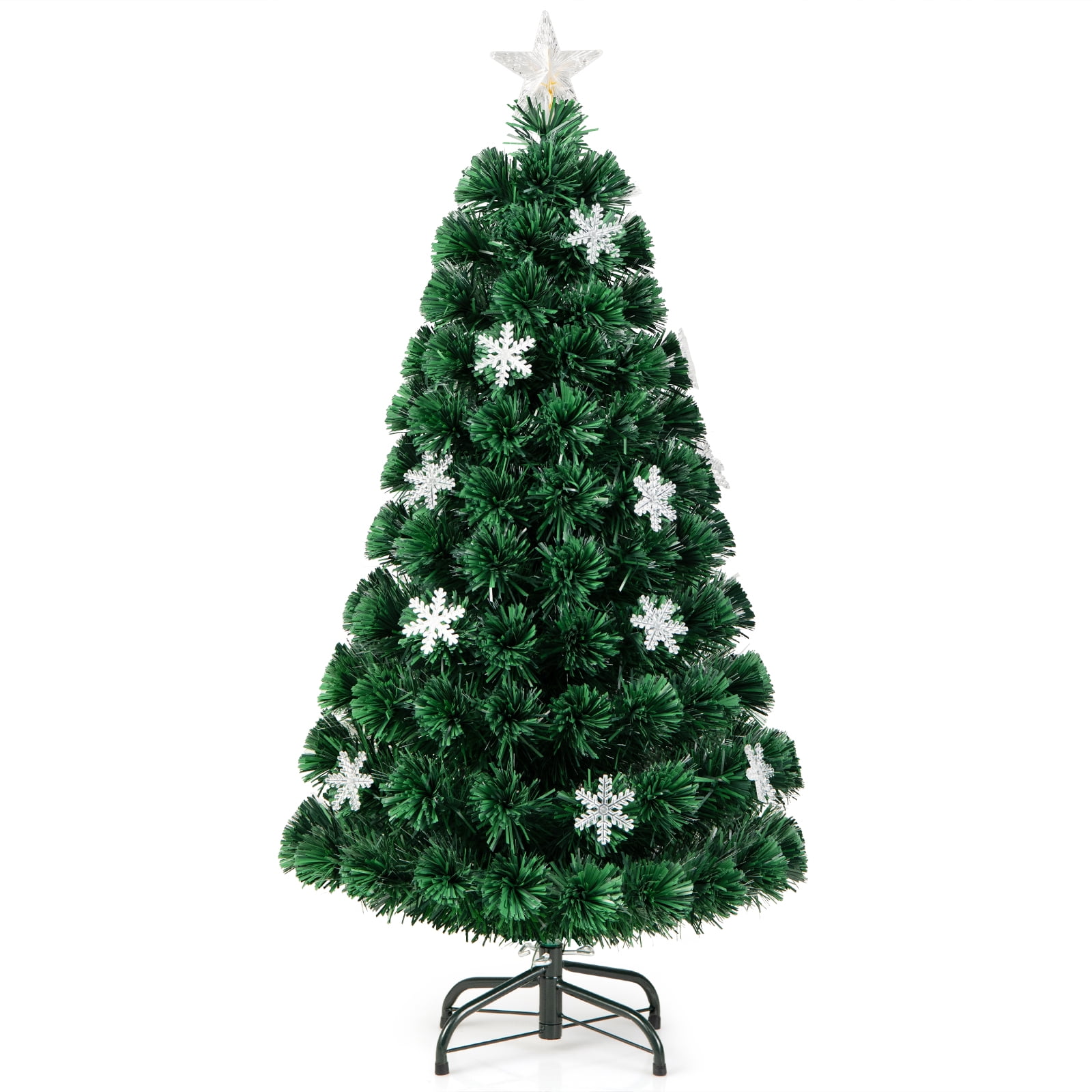 Costway 4FT Pre-Lit Fiber Optic Christmas Tree Multicolor Lights - Image 8