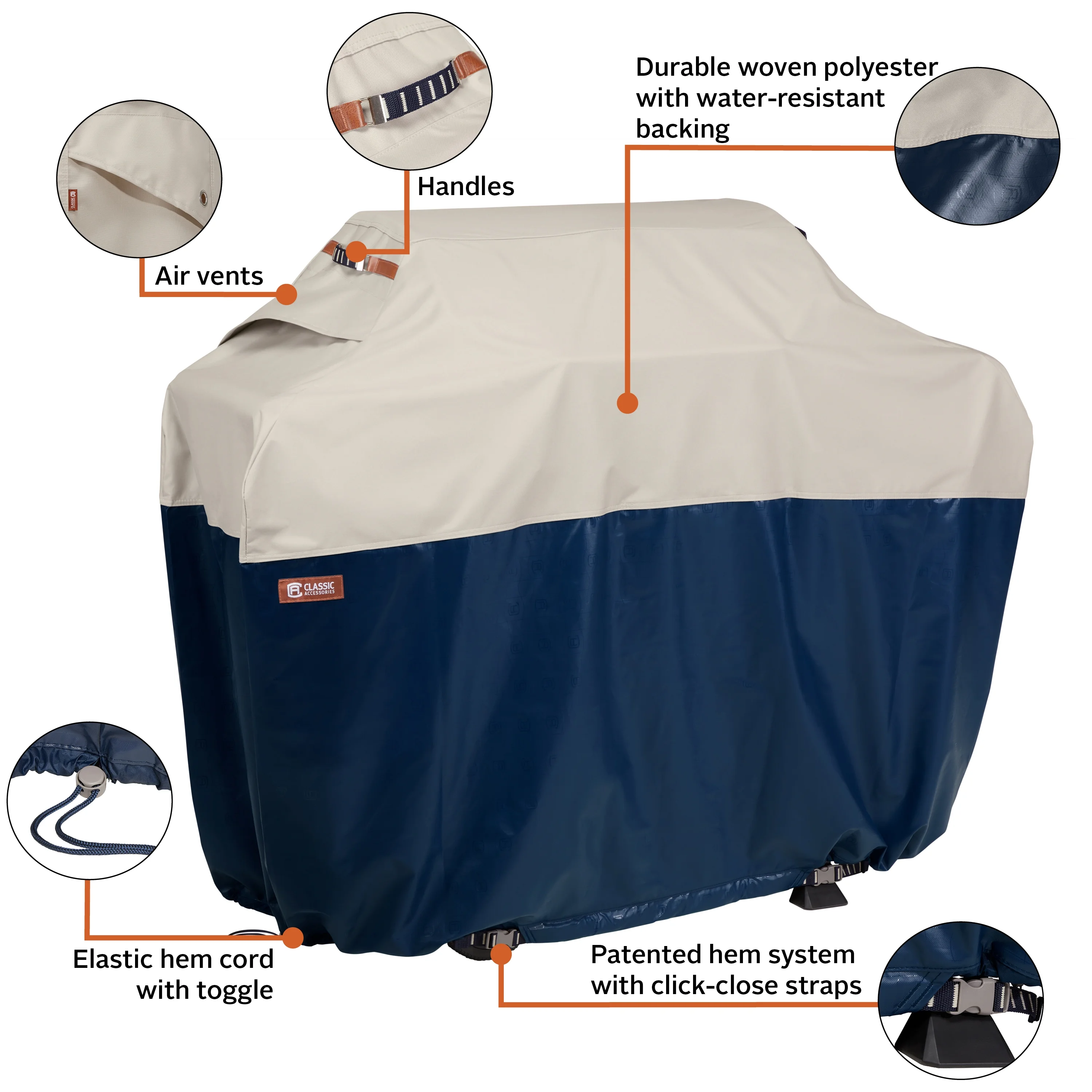 Classic Accessories Mainland Water-Resistant 64 Inch BBQ Grill Cover - Image 7