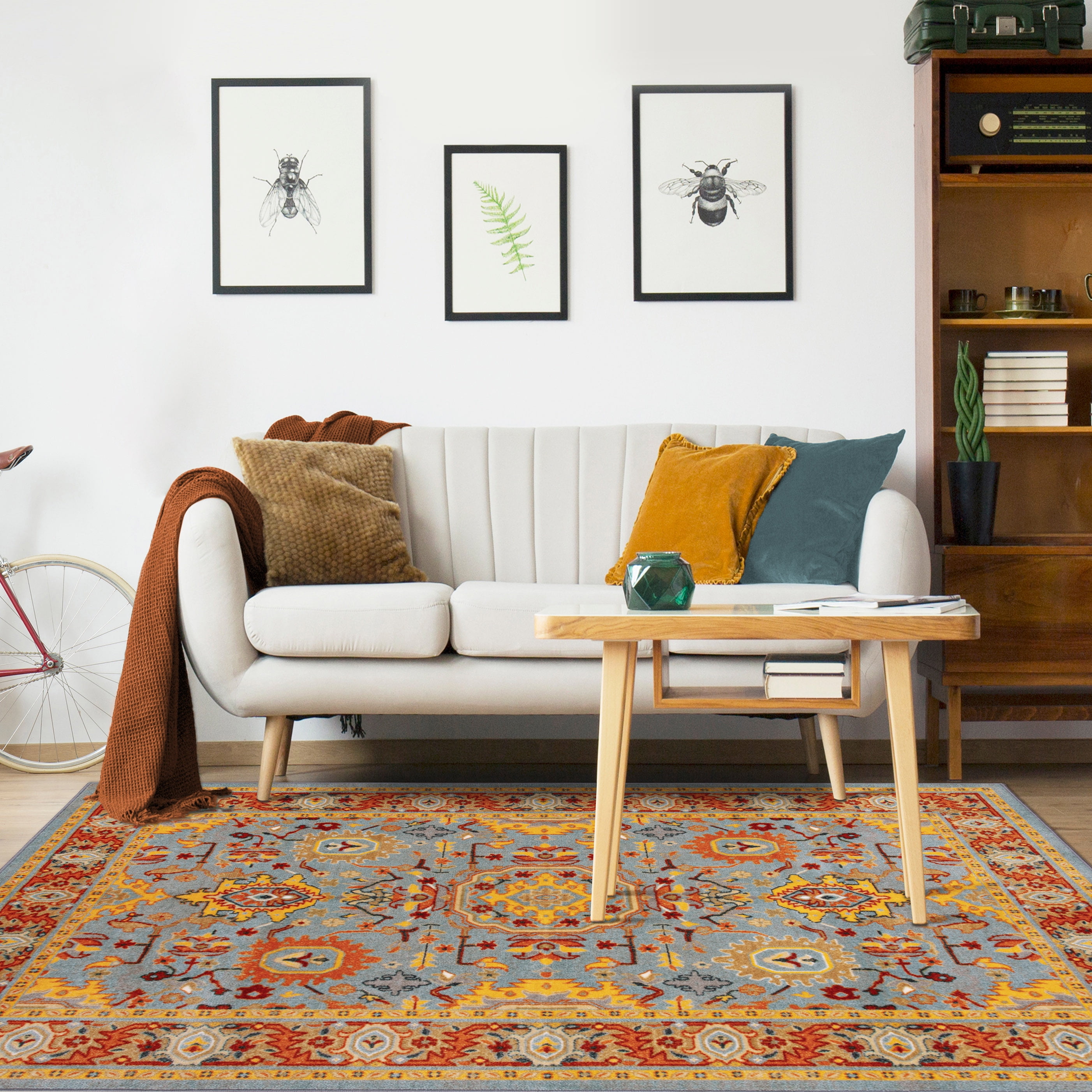 Superior Hadar Rustic Indoor Area Rug, 7' x 9', Blue - Image 5