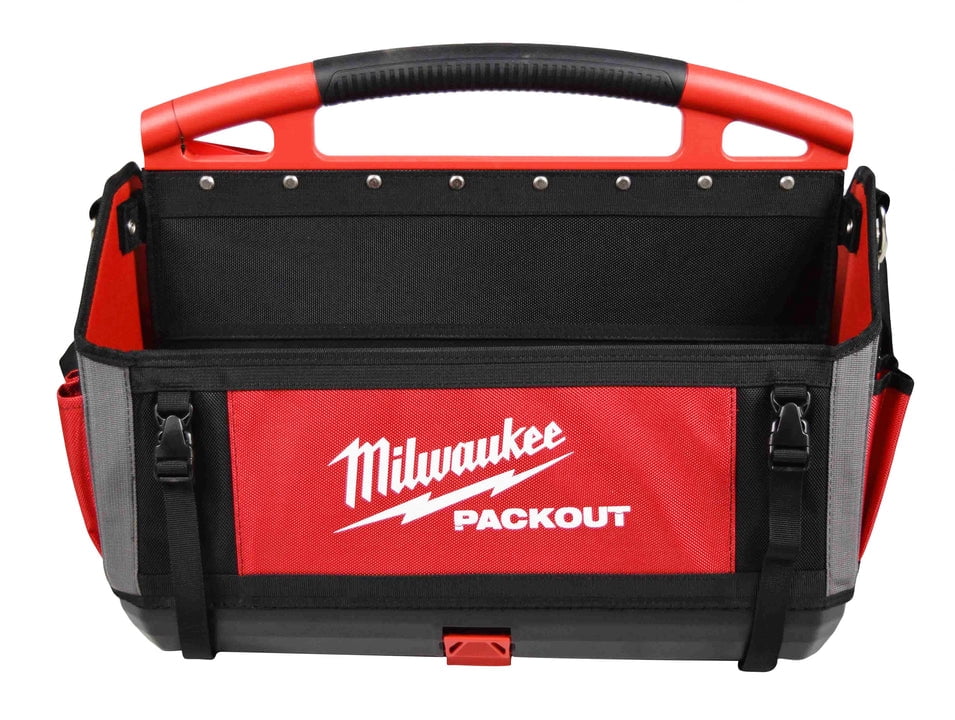 Milwaukee PACKOUT 20 in Modular Storage Tote (48-22-8320) – 32-Pocket Tool Tote with Locking Base, Shoulder Strap, and Reinforced Construction - Image 6