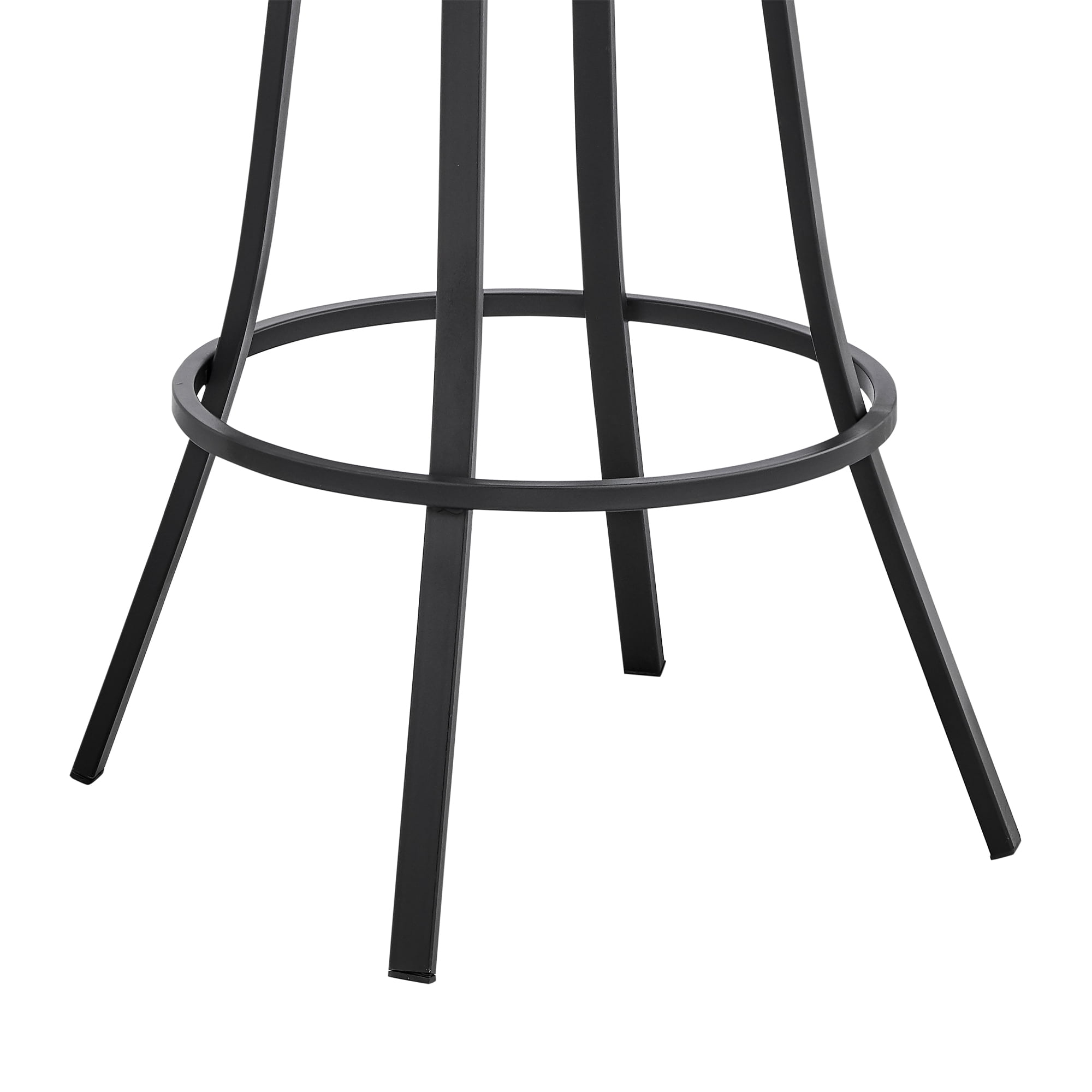 Armen Living Indoor Valerie 26" Swivel Slate Gray Faux Leather and Black Metal Bar Stool - Image 8