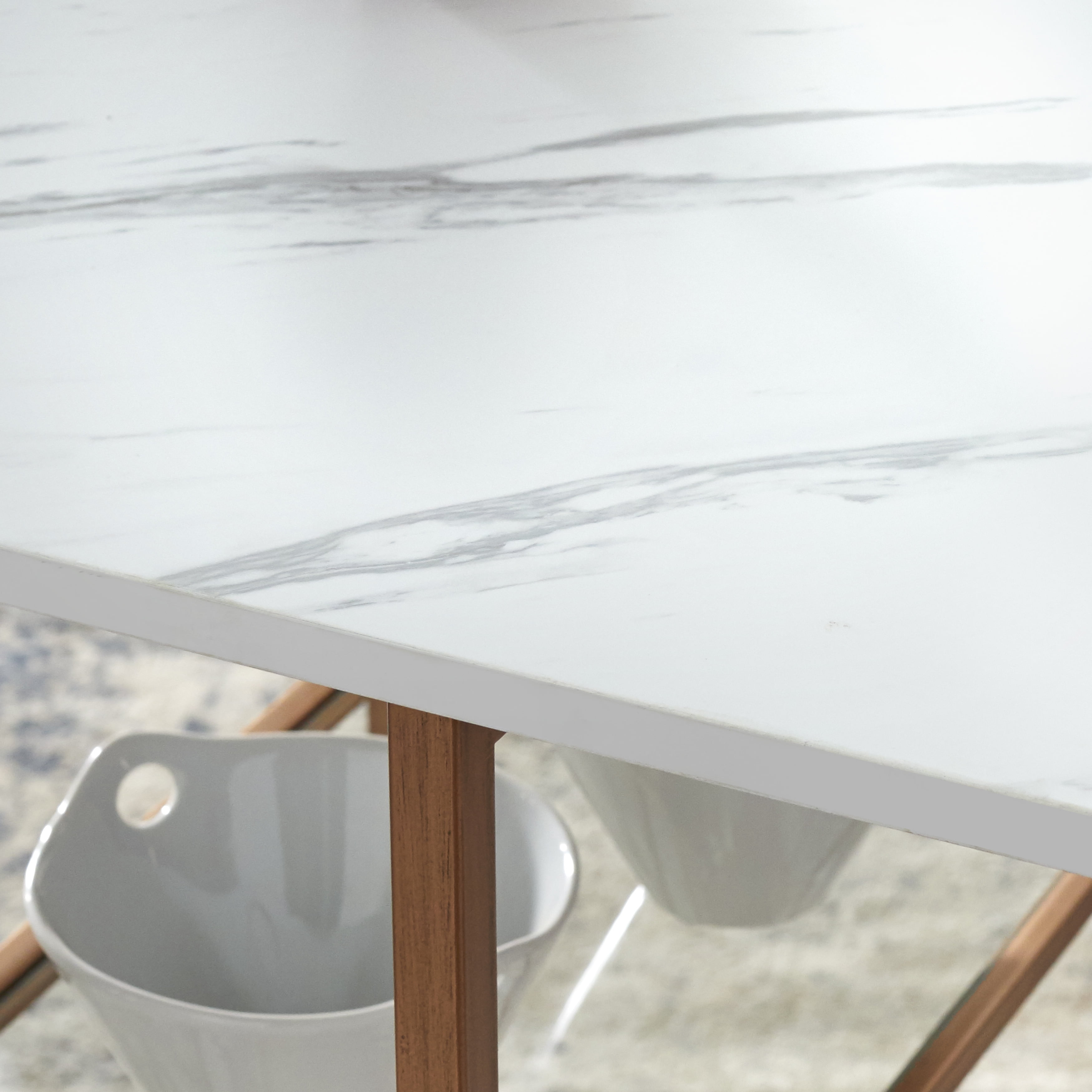 TMS Lane 3-Piece 36" high Counter Height Dining Set, Seats 2, Table and 2 Stools, White and Gold - Image 7