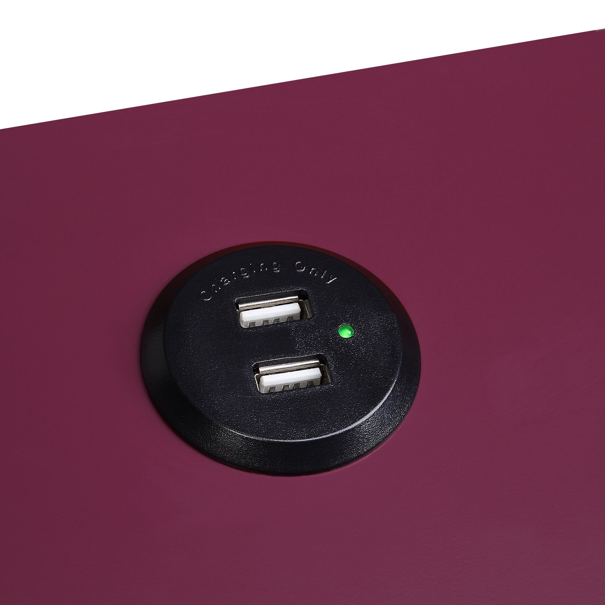 ACME Fierce Accent Table with USB Charging Dock in Burgundy and Black - Image 4