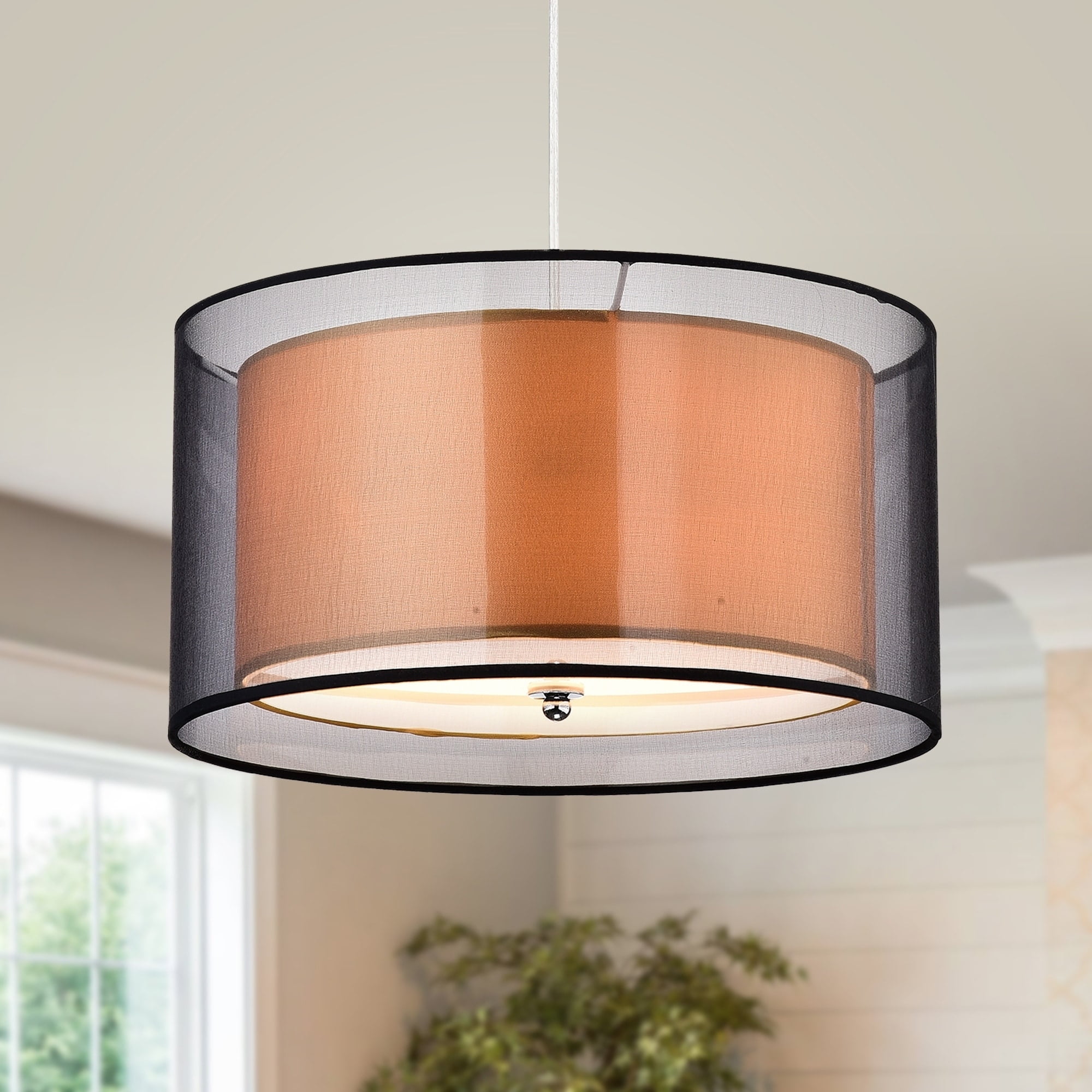 Warehouse of Tiffany Jonah 3-light Double Drum Shade Pendant - Image 2