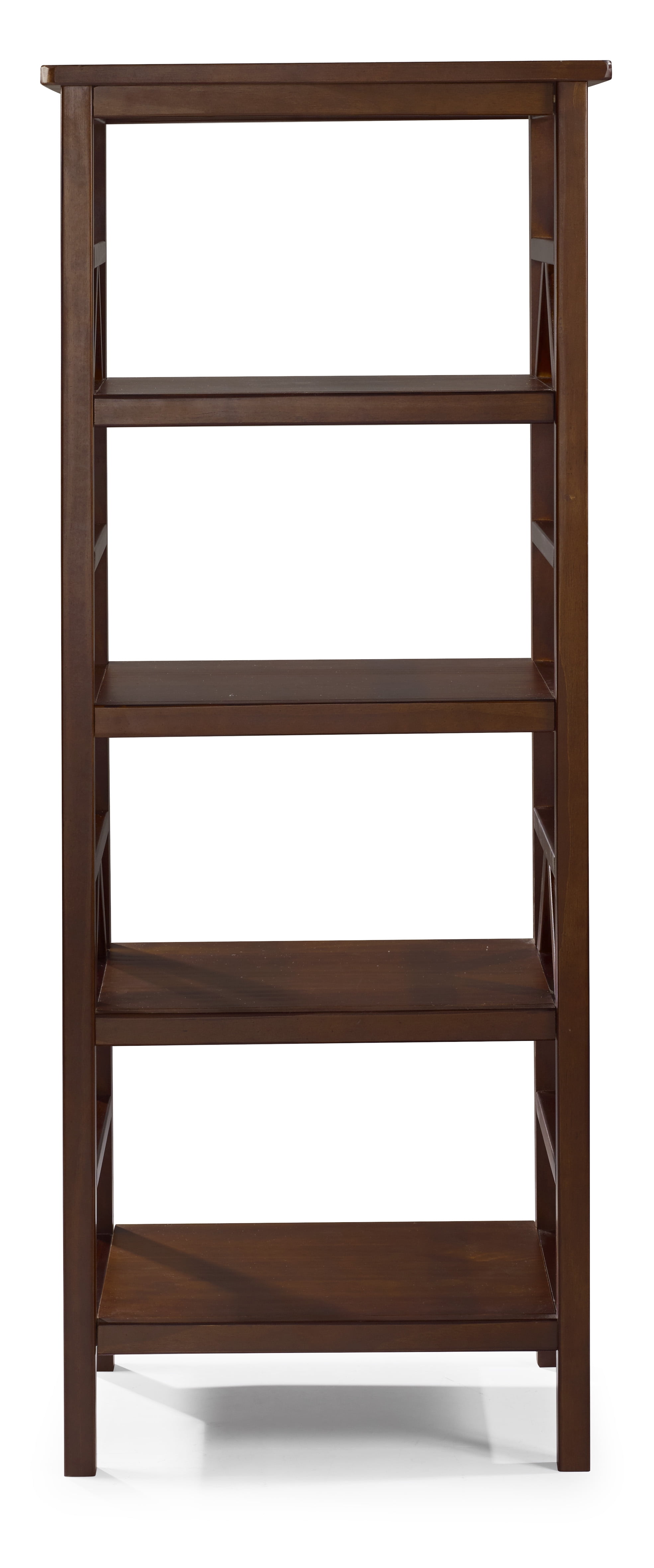 Linon Titian Wood Four Shelf Bookcase in Brown - Image 4