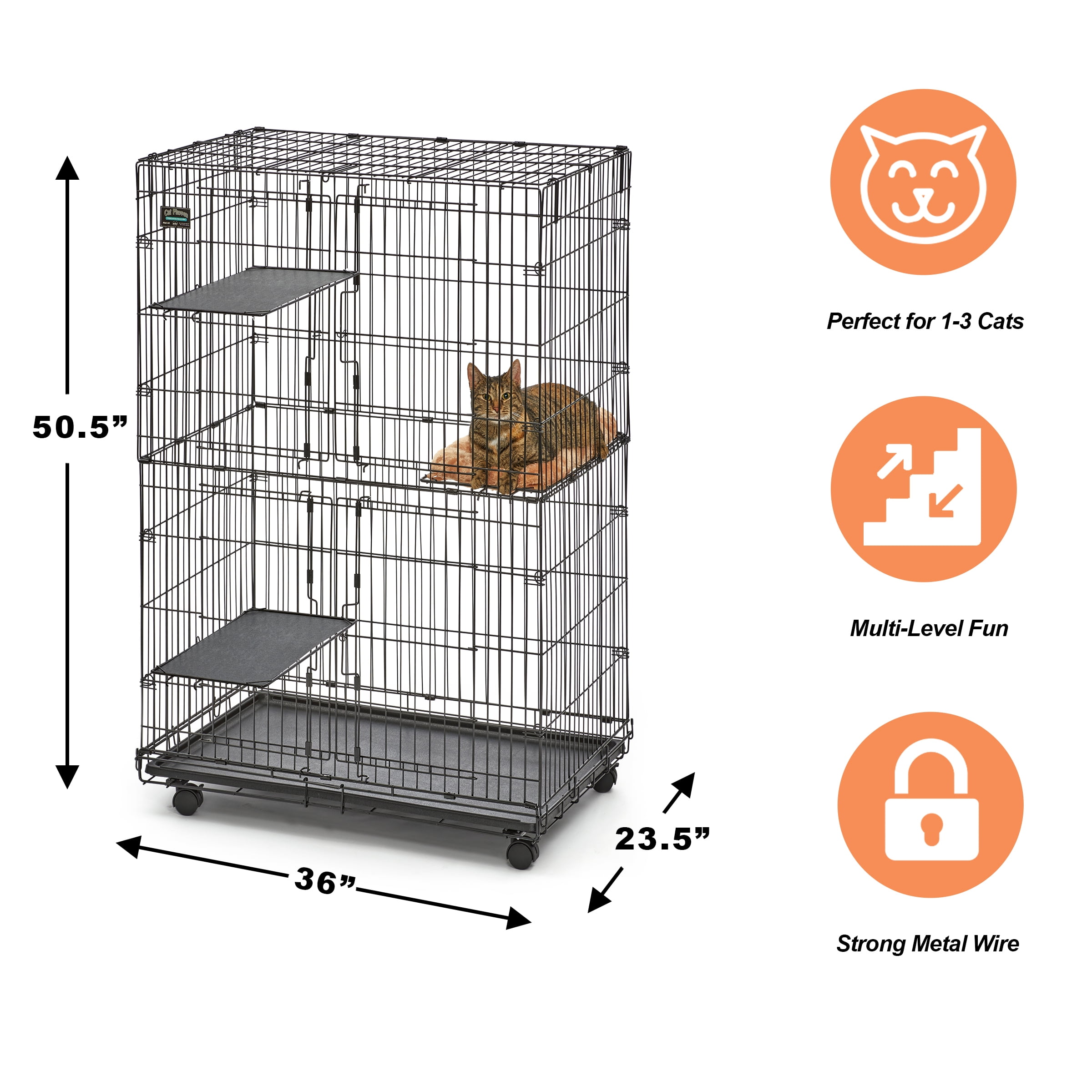 MidWest Homes for Pets, Collapsible Cat Playpen, Large 51-inches tall play area with four tiers - Image 10