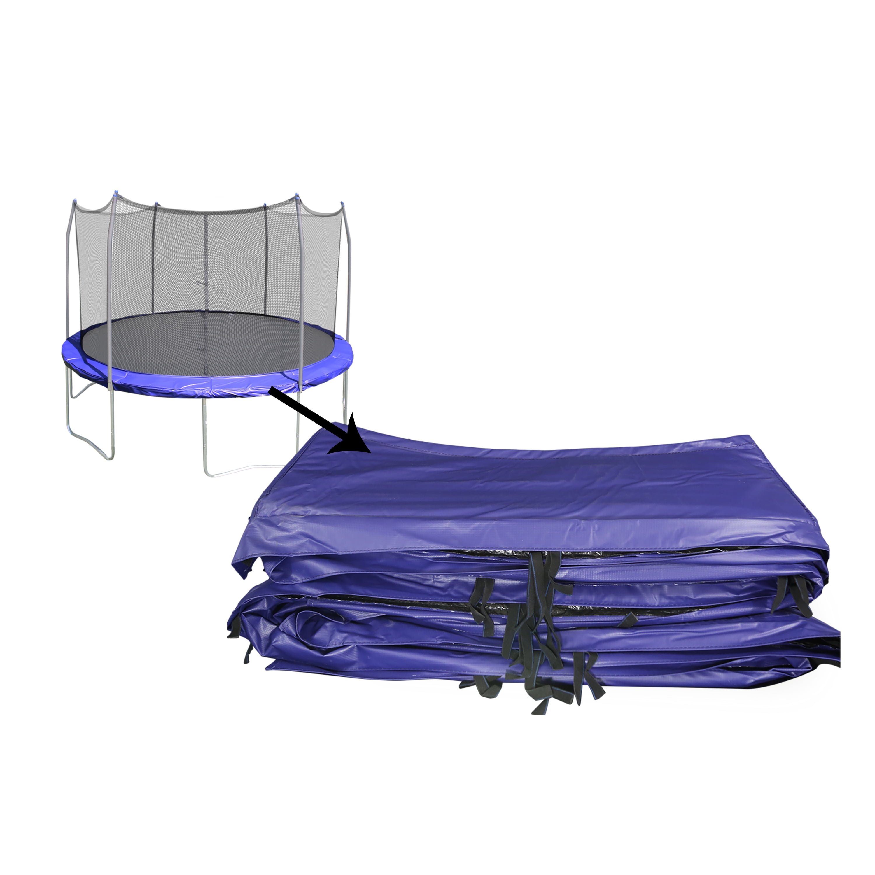 Skywalker Trampolines 15ft Round Replacement Spring Pad - Genuine Blue Safety Cover, ASTM Certified, Fade-Resistant PVC Mat - Image 3
