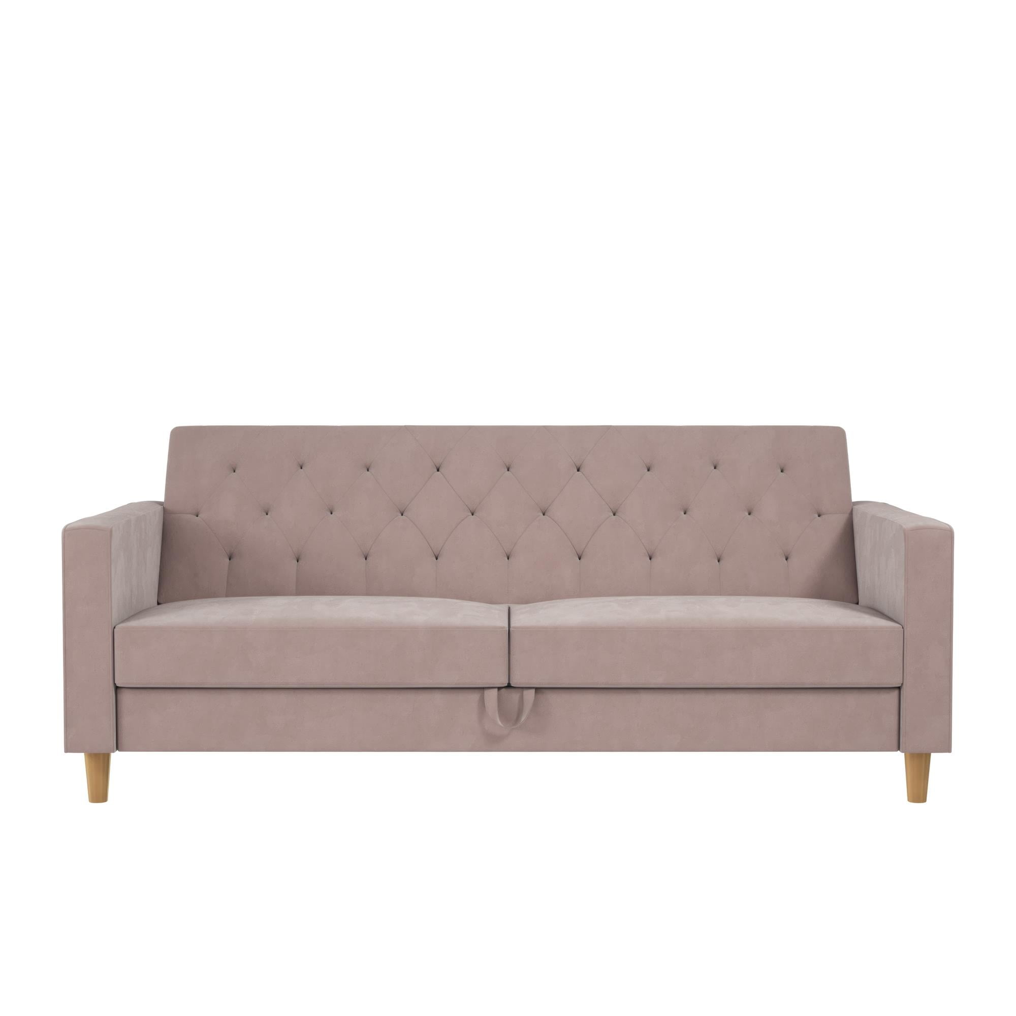 CosmoLiving Liberty Futon with Storage, Blush Velvet - Image 8