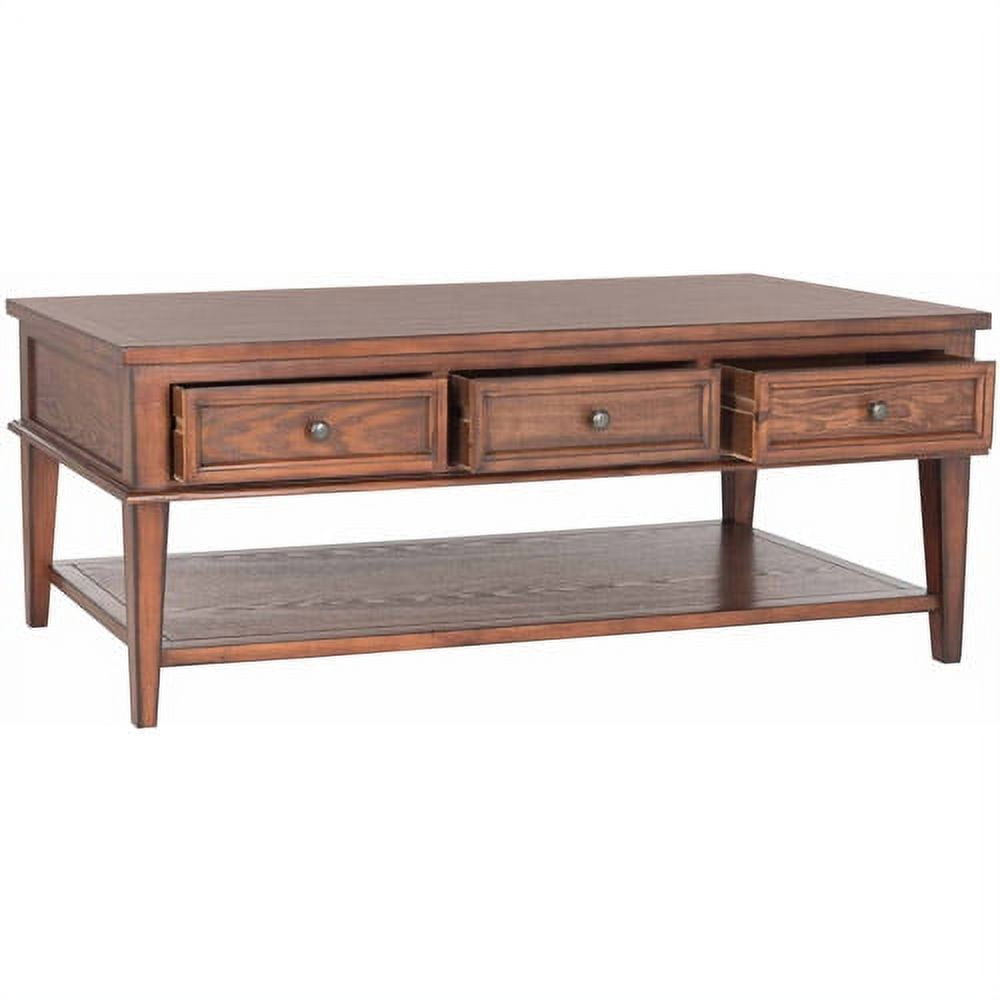 SAFAVIEH Manelin Rustic Coffee Table with 3 Storage Drawers, Sepia - Image 2
