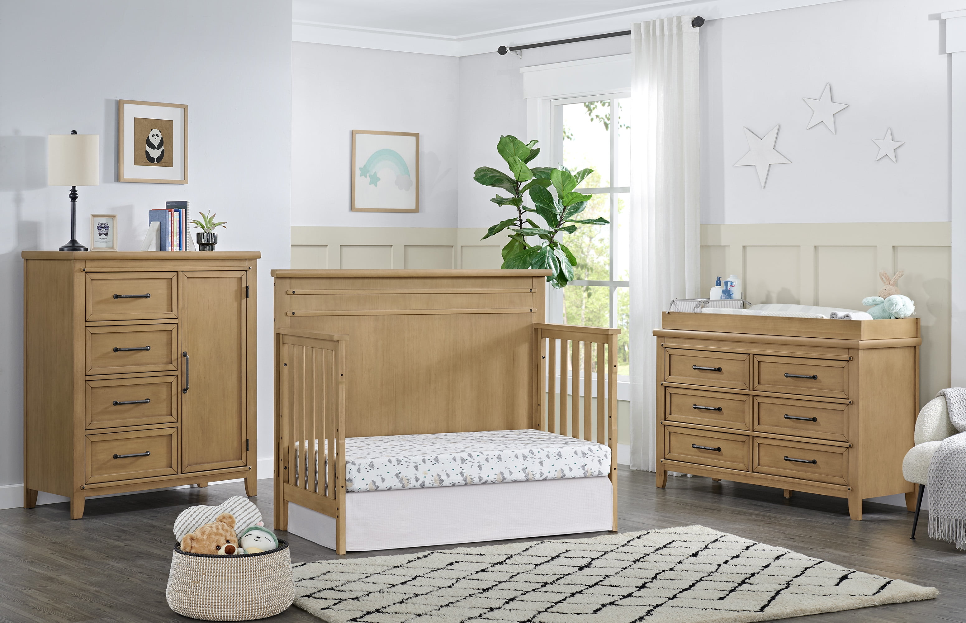 Soho Baby Morrison 4 in 1 Convertible Crib Honey Wood - Image 2