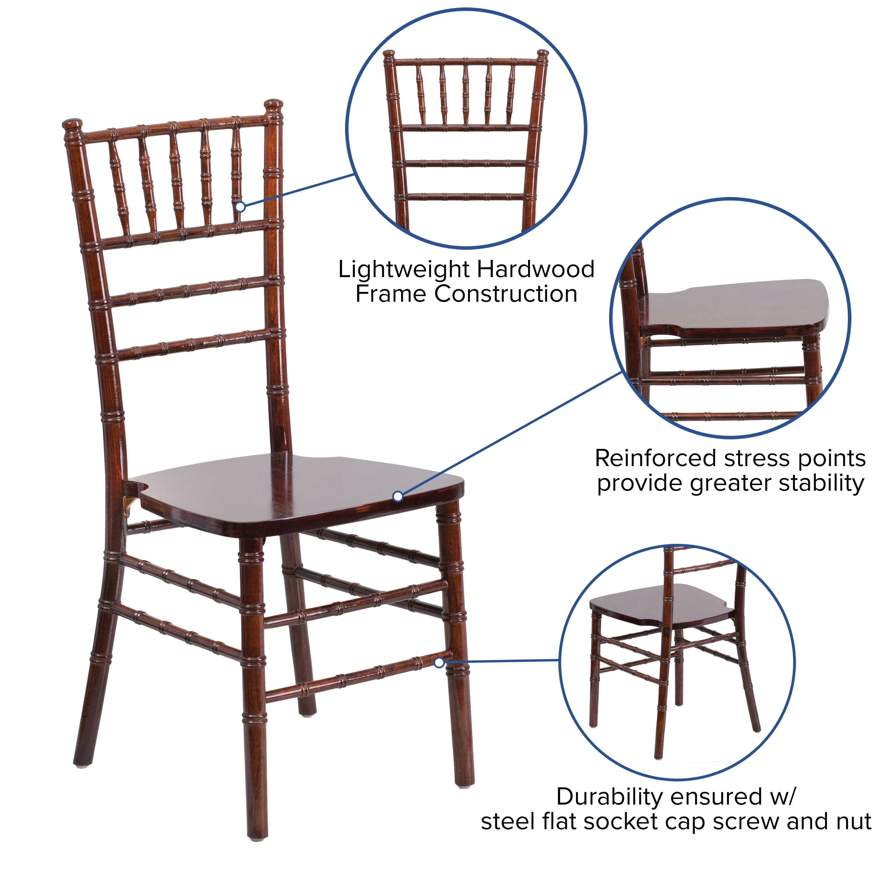 Flash Furniture HERCULES Series Fruitwood Chiavari Chair - Image 8