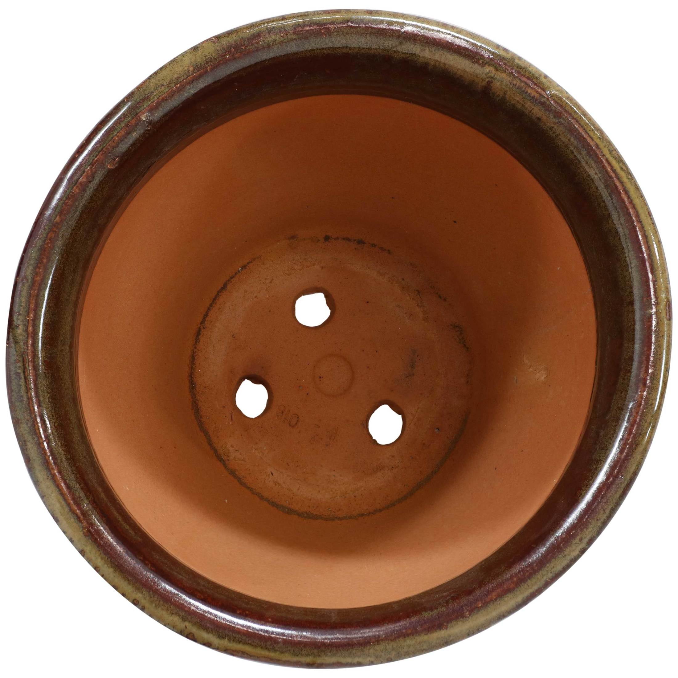 Sunnydaze Studio 15" x 15" x 12.5" Round Forest Lake Green Ceramic Outdoor Planter - Image 2