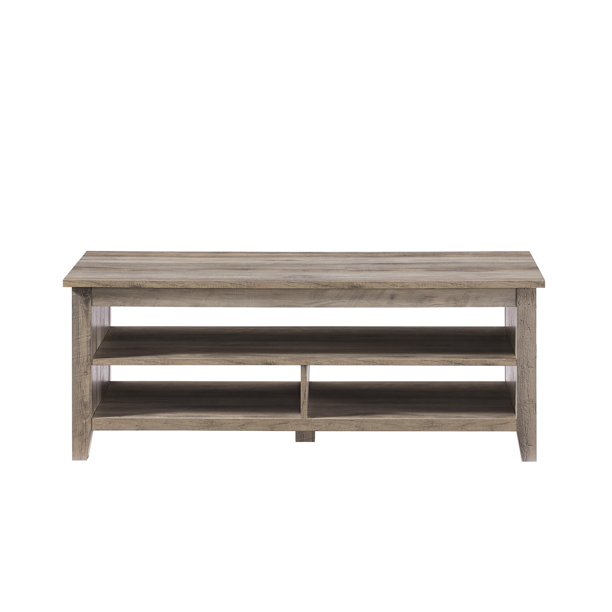 Walker Edison Modern Grooved Side Panel Coffee Table, Grey Wash - Image 2