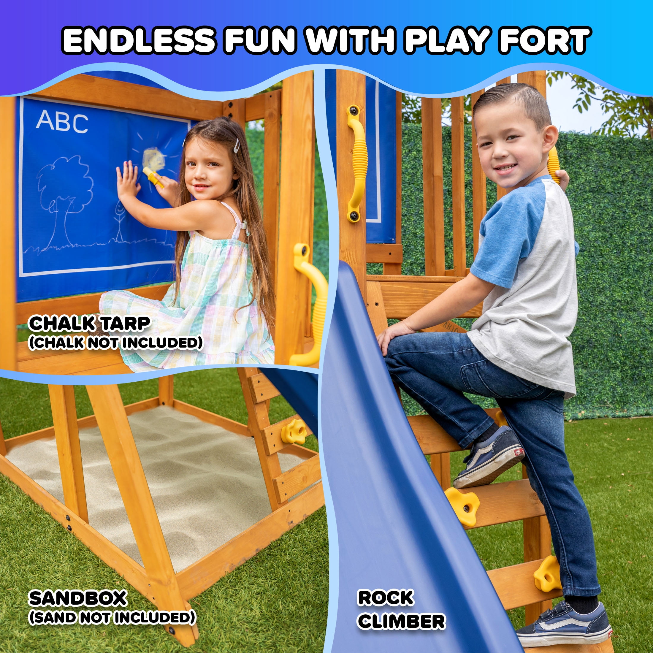 Sportspower Addison Wooden Swing Set with Heavy Duty Double A-Frame, Lifetime Warranty on Slide, & Bonus Anchor Kit - for Ages 3-8 - Image 2