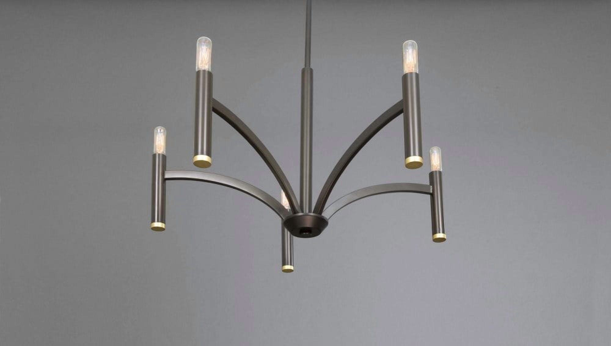 P4718-104-Progress Lighting-Draper - 5 Light Chandelier in Luxe and Mid-Century Modern style - 25 Inches wide by 15.63 Inches high -Traditional - Image 4