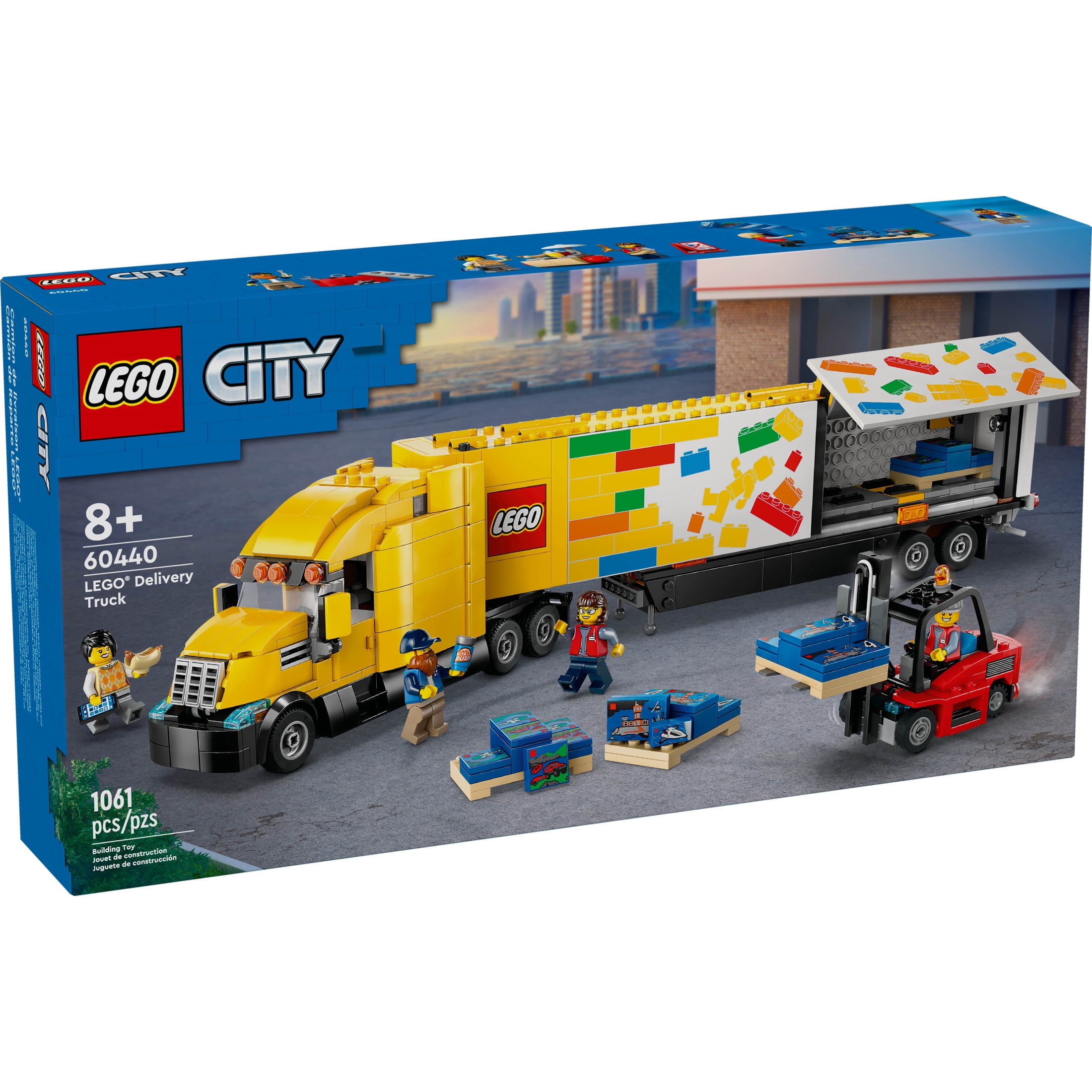 LEGO City Yellow Delivery Truck Toy, Comes with a Semitruck Model, Forklift and 4 Minifigures for Pretend Play, Fun Birthday Gift Idea for Kids' 8 Years Old and Up, 60440 - Image 4