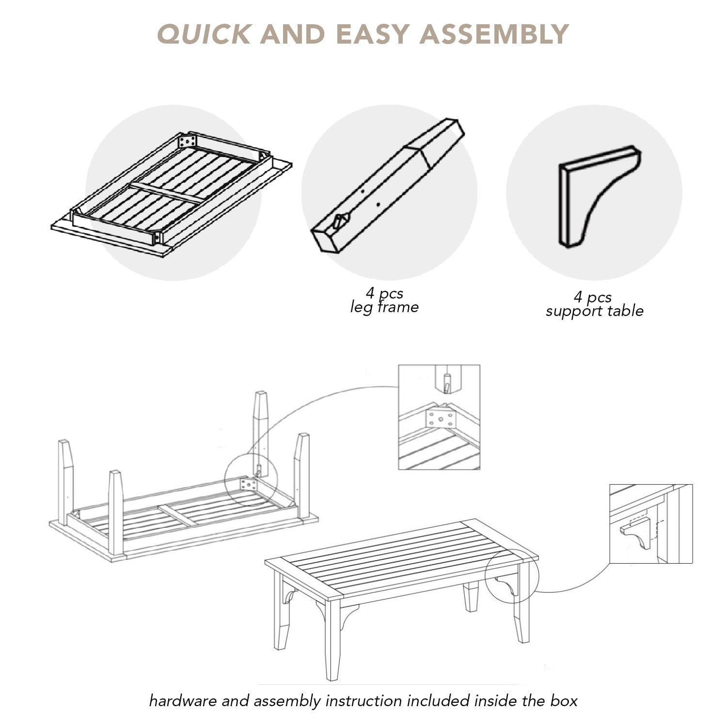 Caterina Teak Outdoor Coffee Table - Image 5