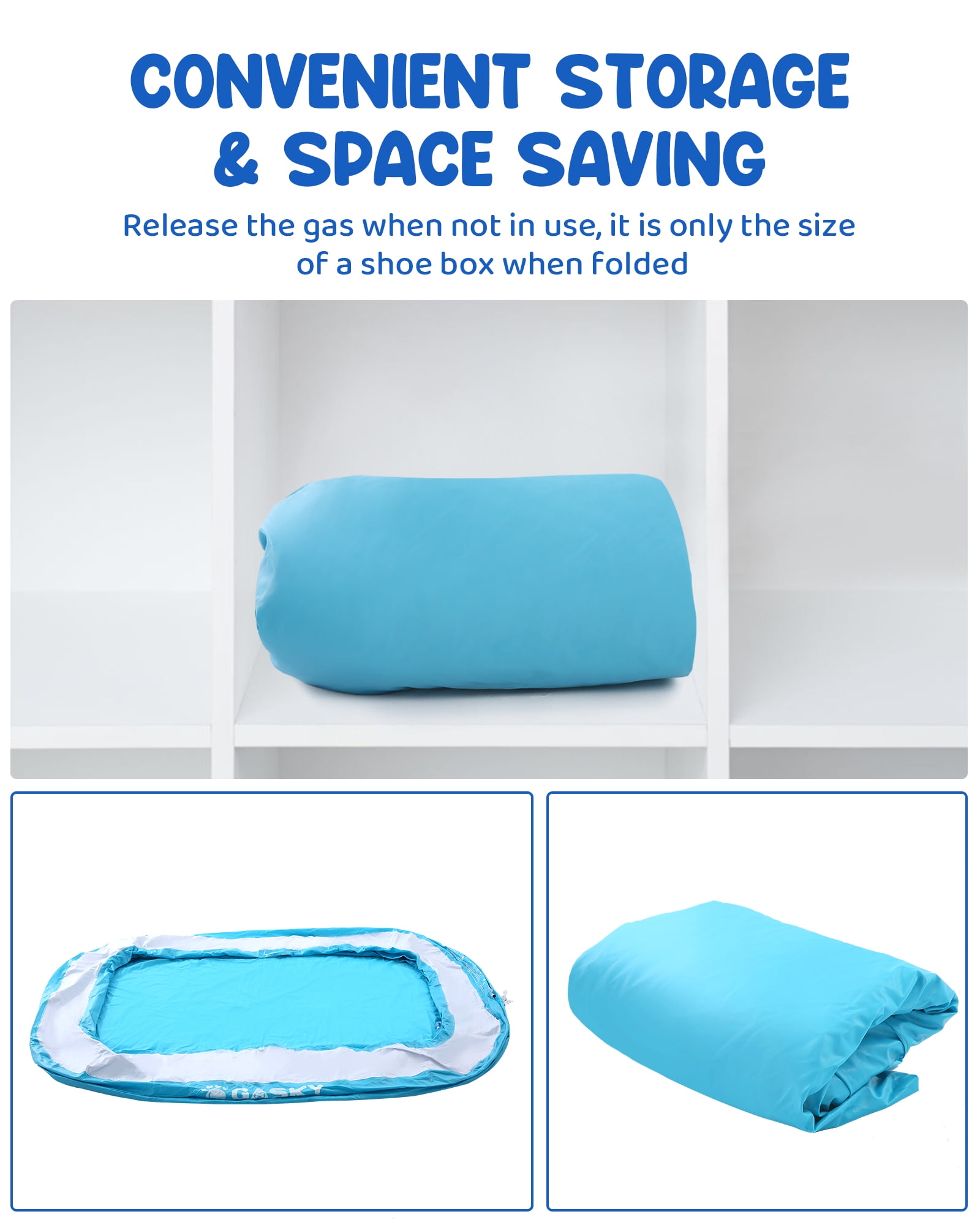 Naipo 95In Inflatable Swimming Pool Family Inflatable Pool Full-Sized Blow Up Pool Square Easy Set 95''*56''*22'' For Summer Play - Image 6