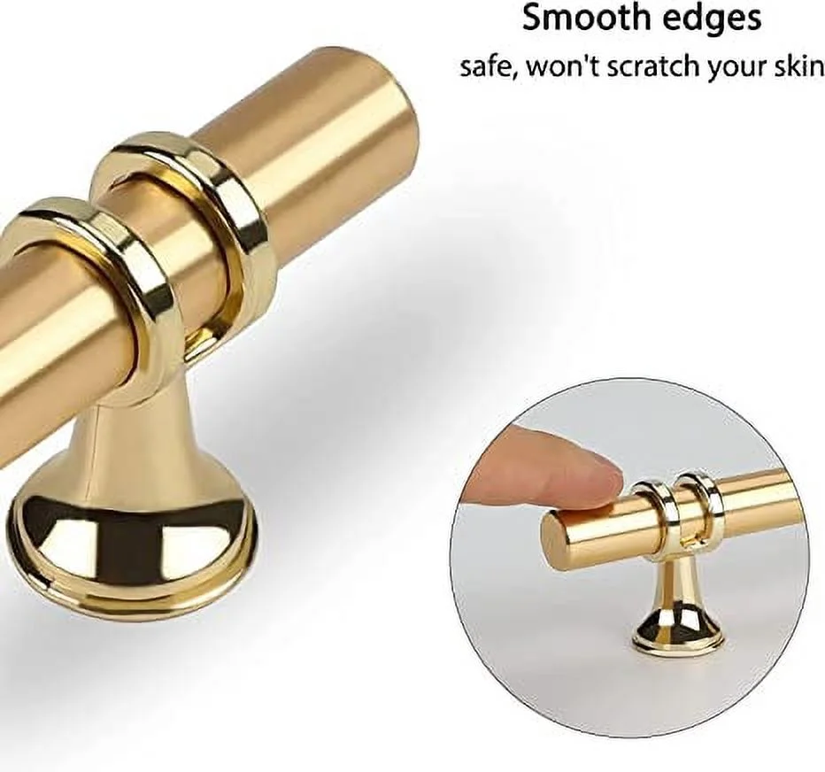 Homdiy 25Pack Gold Cabinet Pulls Brushed Brass Hardware Cabinet Handles Gold Drawer Pulls for Kitchen Cabinets, Dresser Drawers, 4inch Hole Center - Image 5