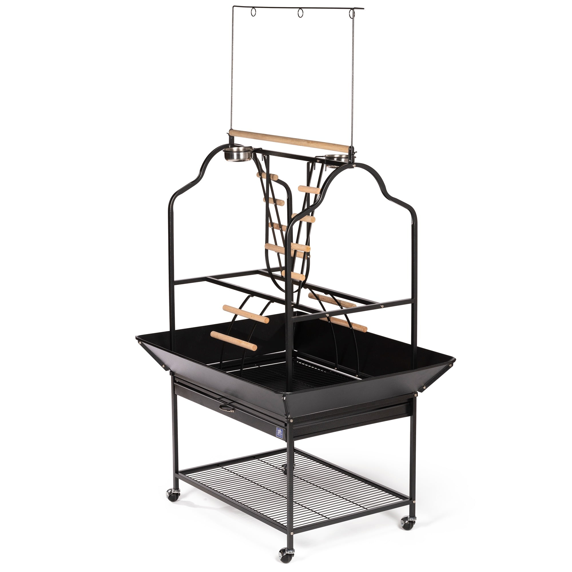 Prevue Pet Products 3180BLK Black Hammertone Metal Parrot Playstand, Large, 30 Inch Length x 22 Inch Width x 73-1/2 Inch Height - Image 12