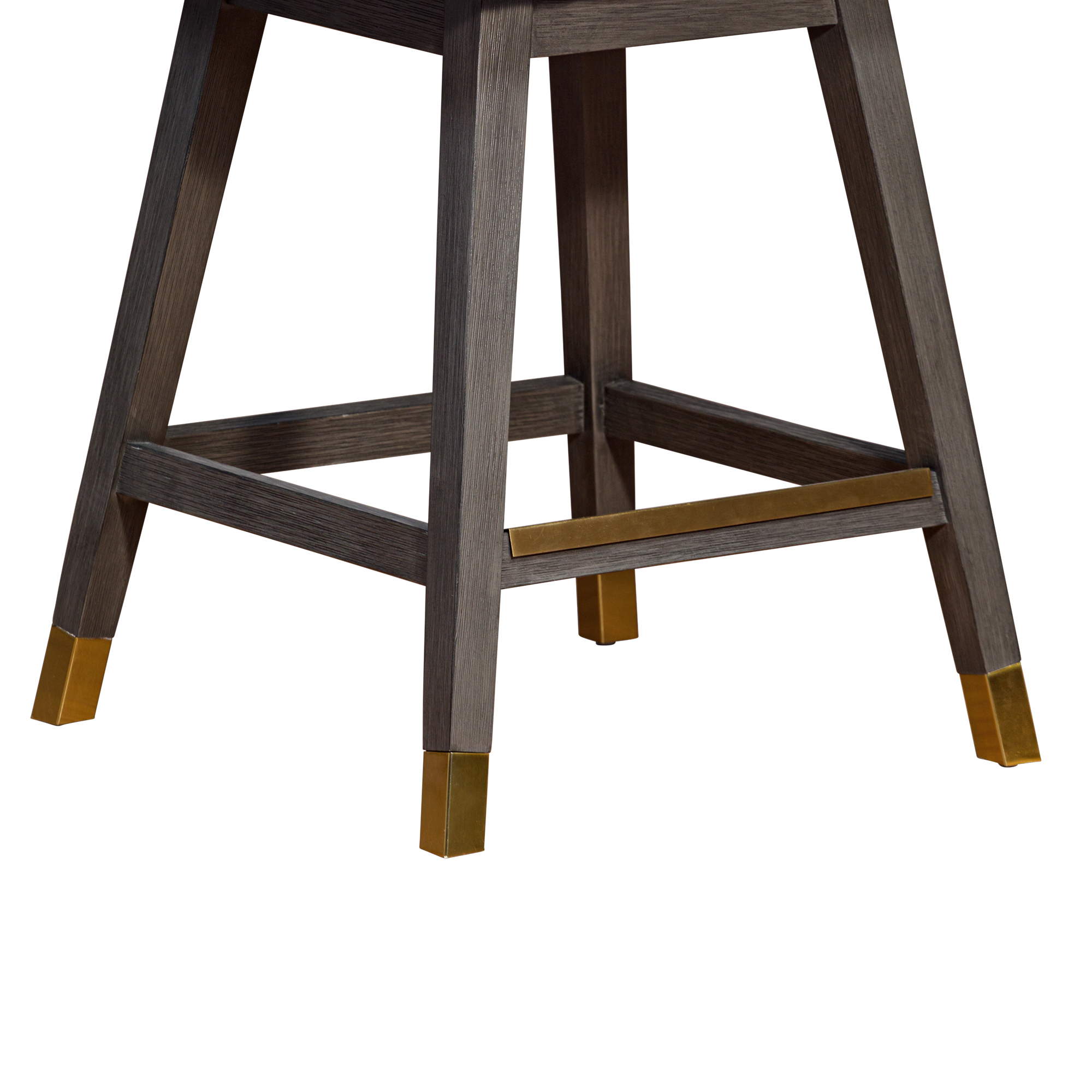 Armen Living Indoor Amalie Swivel Counter Stool in Gray Oak Wood Finish with Gray Boucle Fabric - Image 10