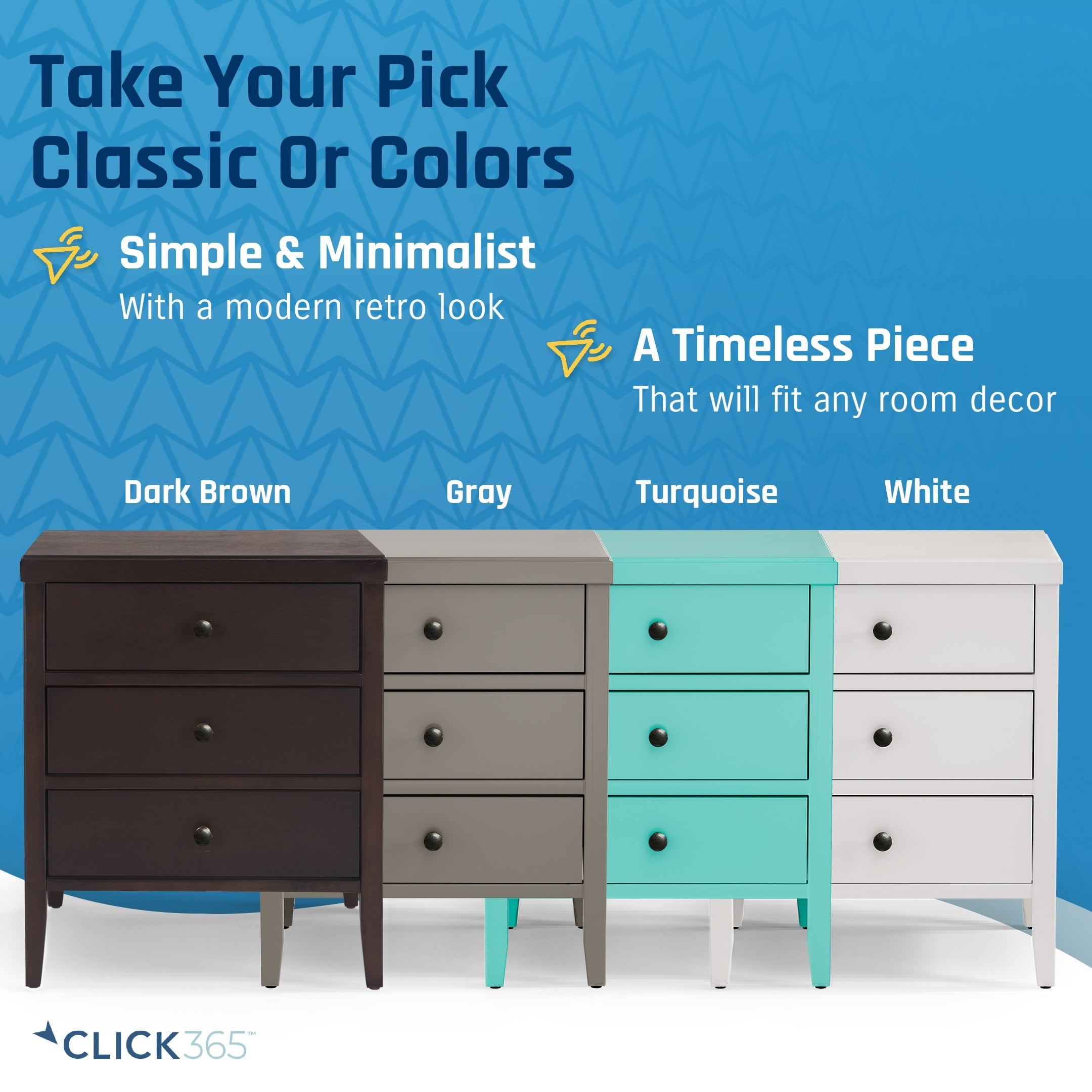 ClickDecor Finley Solid Wood 3 Drawer Nightstand Gray - Image 5