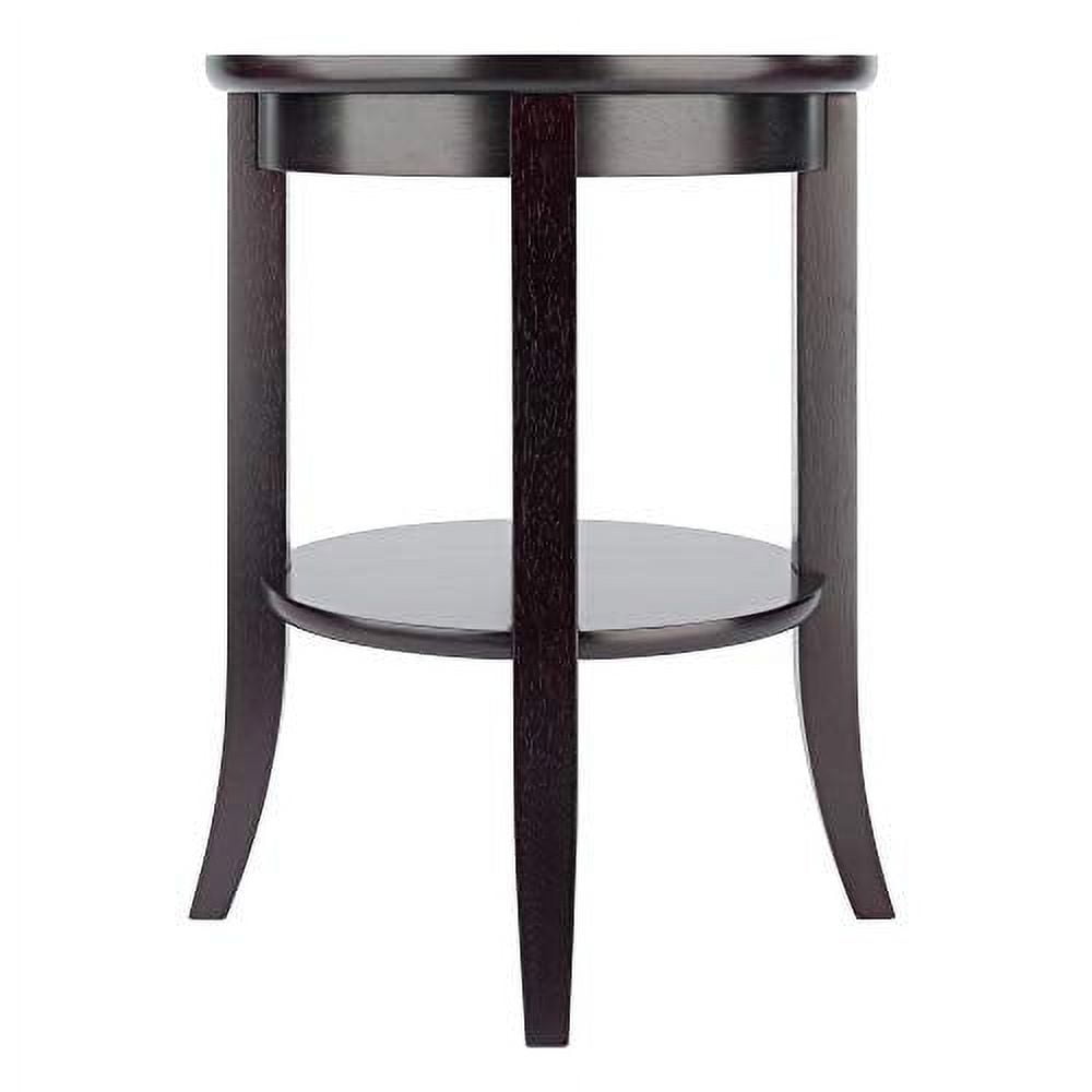 Winsome Wood Genoa Round End Table with Glass Top, Espresso Finish - Image 3