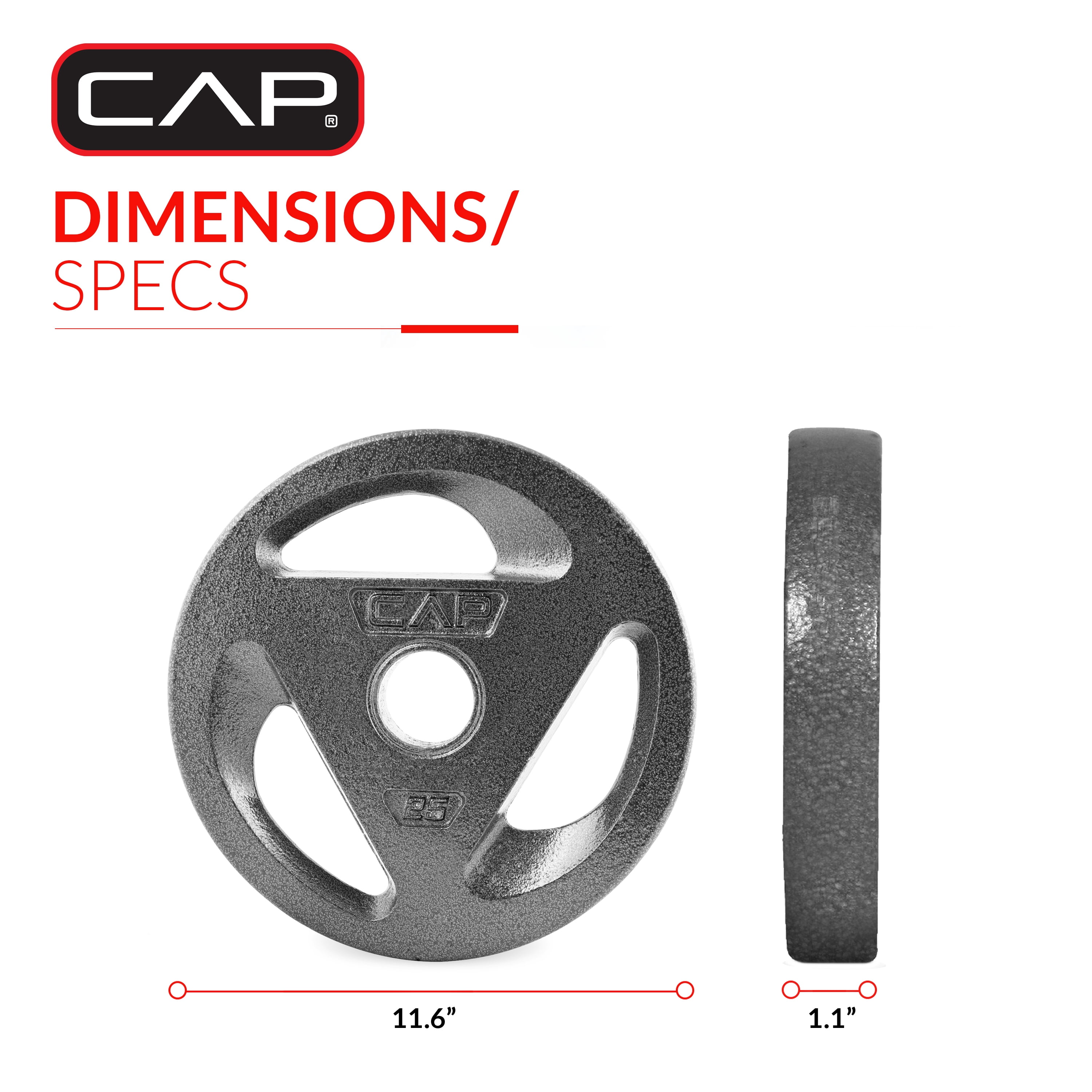 CAP Barbell 50lb Olympic Grip Plate Weight Set (25x2) - Image 7