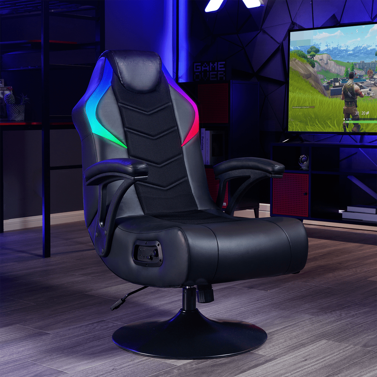 X Rocker Nemesis RGB Pedestal Gaming Chair, Black - Image 6