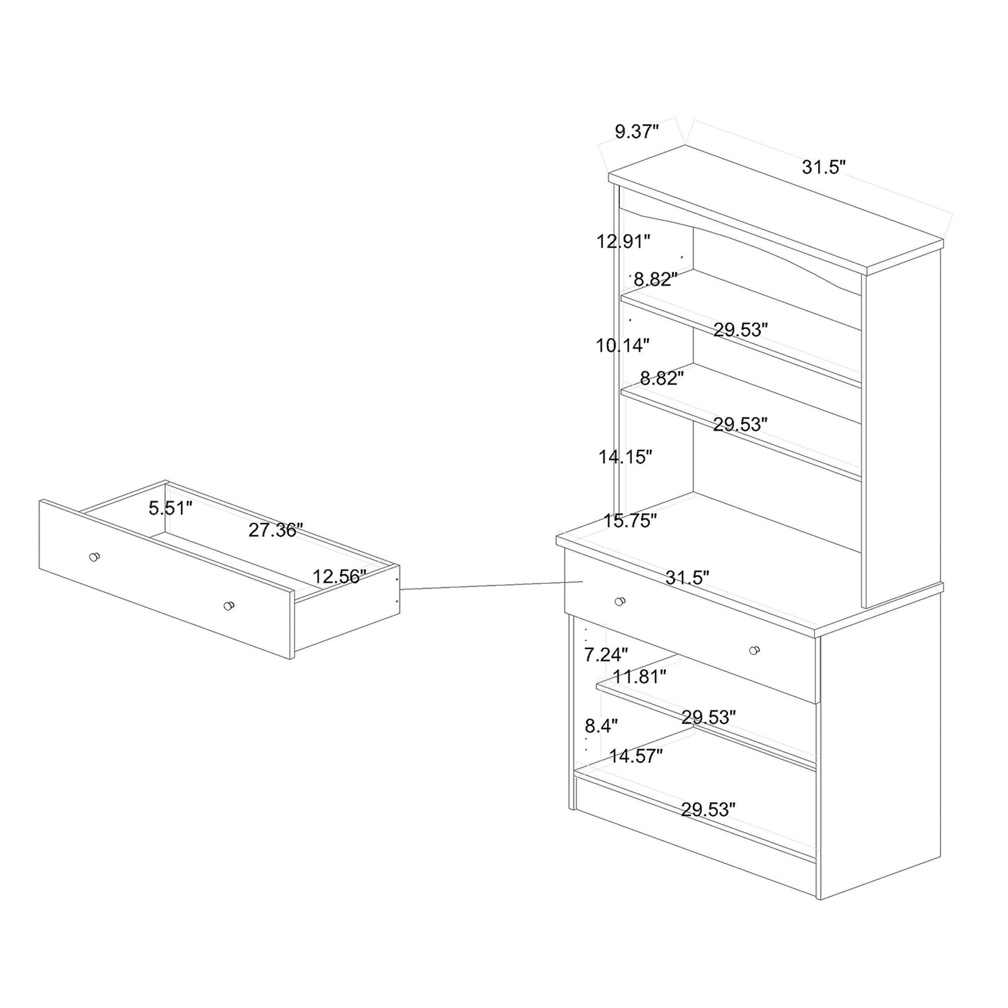 Baxton Studio Agni Modern and Contemporary Oak Brown Finished Wood Buffet and Hutch Kitchen Cabinet - Image 2