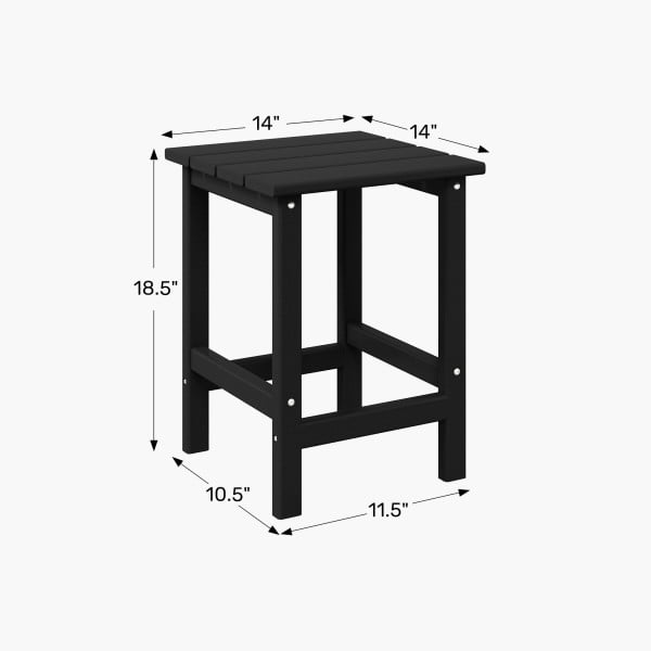 WestinTrends Outdoor Side Table, All Weather Poly Lumber Adirondack Small Patio Table Square End Table for Pool Balcony Deck Porch Lawn Backyard, Gray - Image 7