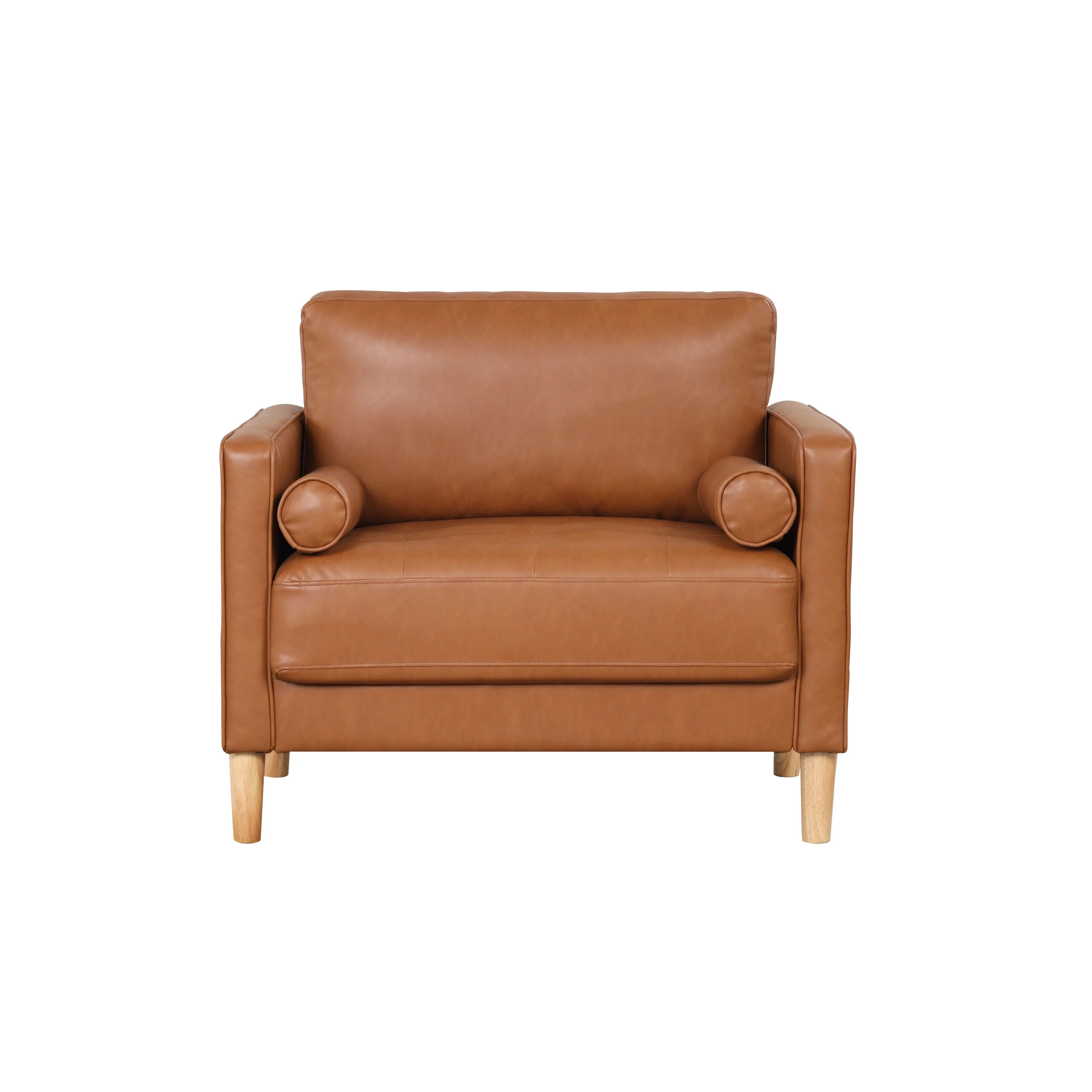 Lifestyle Solutions Lorelei Oversized Chair, Caramel Faux Leather - Image 5