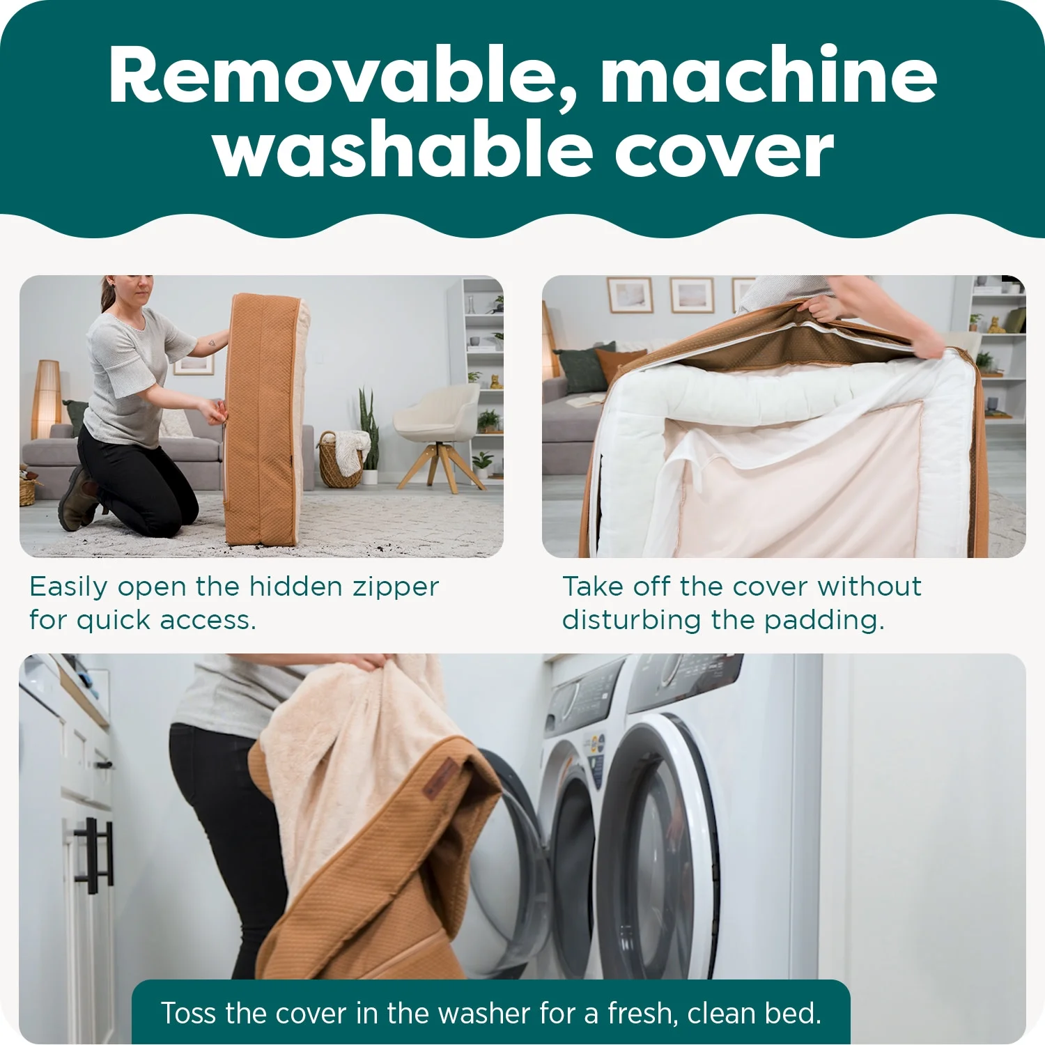 FurHaven Embossed Faux Fur & Suede Orthopedic Deluxe L-Chaise Pet Bed for Dogs & Cats - Gray, Jumbo - Image 3