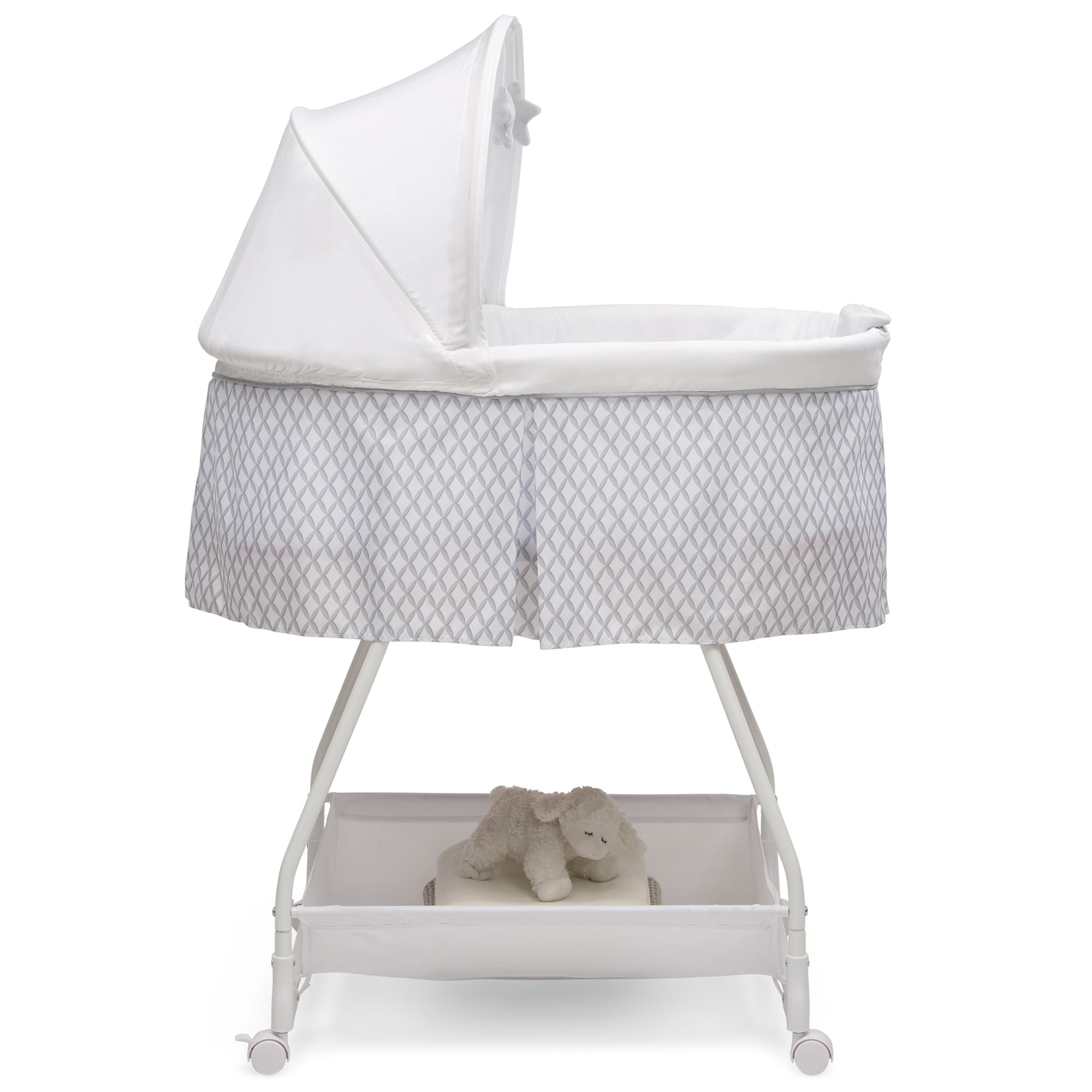 Delta Children Deluxe Soothing Dreams Bassinet, Grey Windchime - Image 5