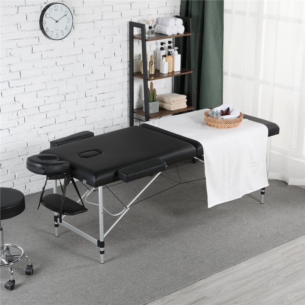 Alden Design 2-Fold Adjustable Aluminum Massage Table 28" Black - Image 2