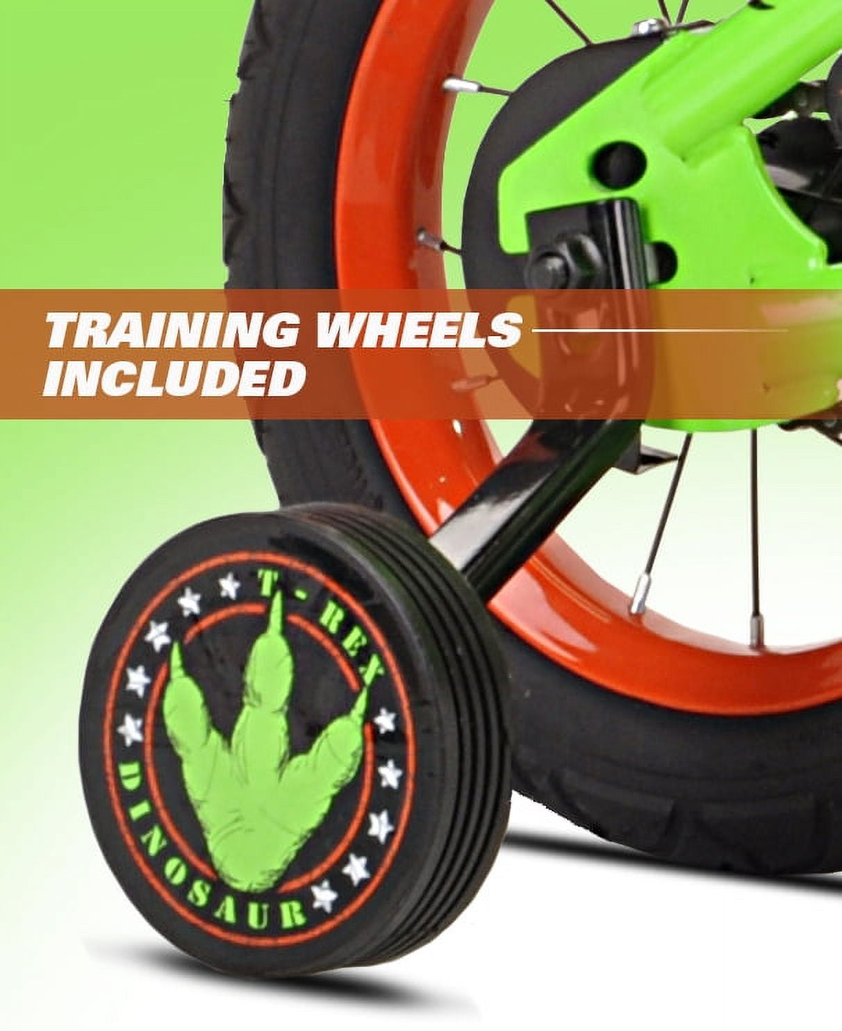 12" Kent Dino Power Training Wheel Bicycle, Fits Rider 2' - 3'2", Green, Toddler/Child, Unisex - Image 9