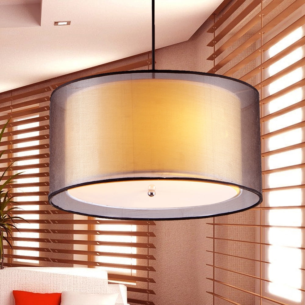 Warehouse of Tiffany Jonah 3-light Double Drum Shade Pendant - Image 4