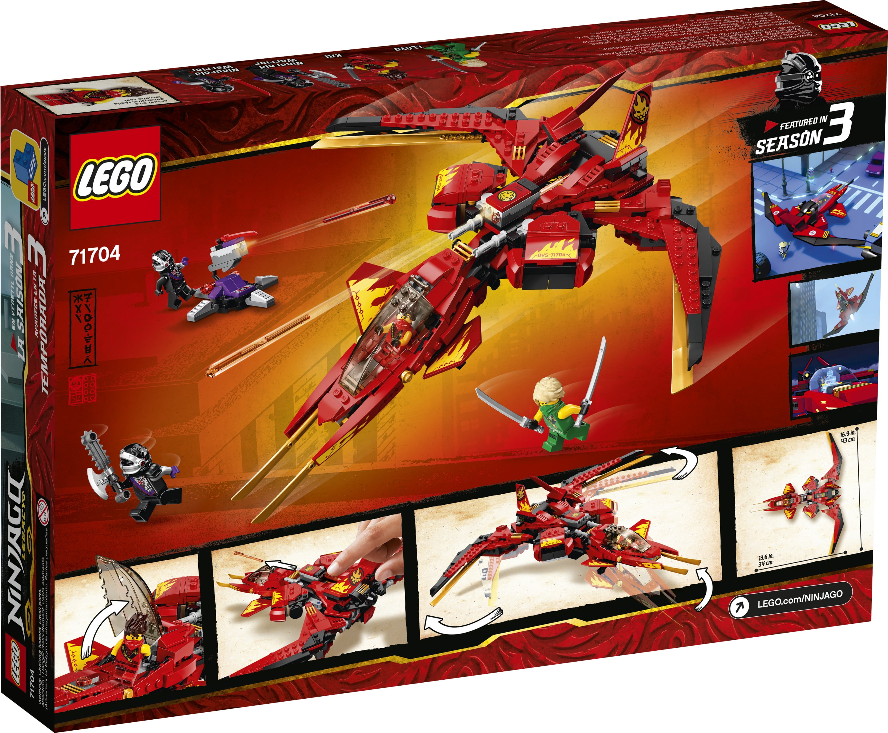 LEGO NINJAGO Legacy Kai Fighter 71704 Ninja Building Toy for Ages 8+ (513 Pieces) - Image 3