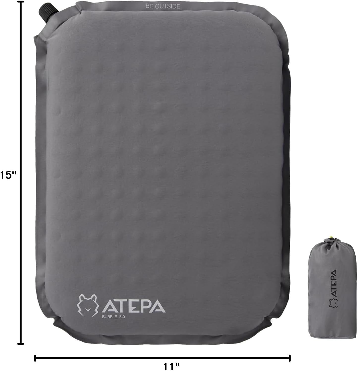 ATEPA Self-inflating Cushion Portable Waterproof LightWeight Memory Foam Seat Pad for Stadium Camping, Chair Pad, Air Travel Chair Pad, Grey - Image 5