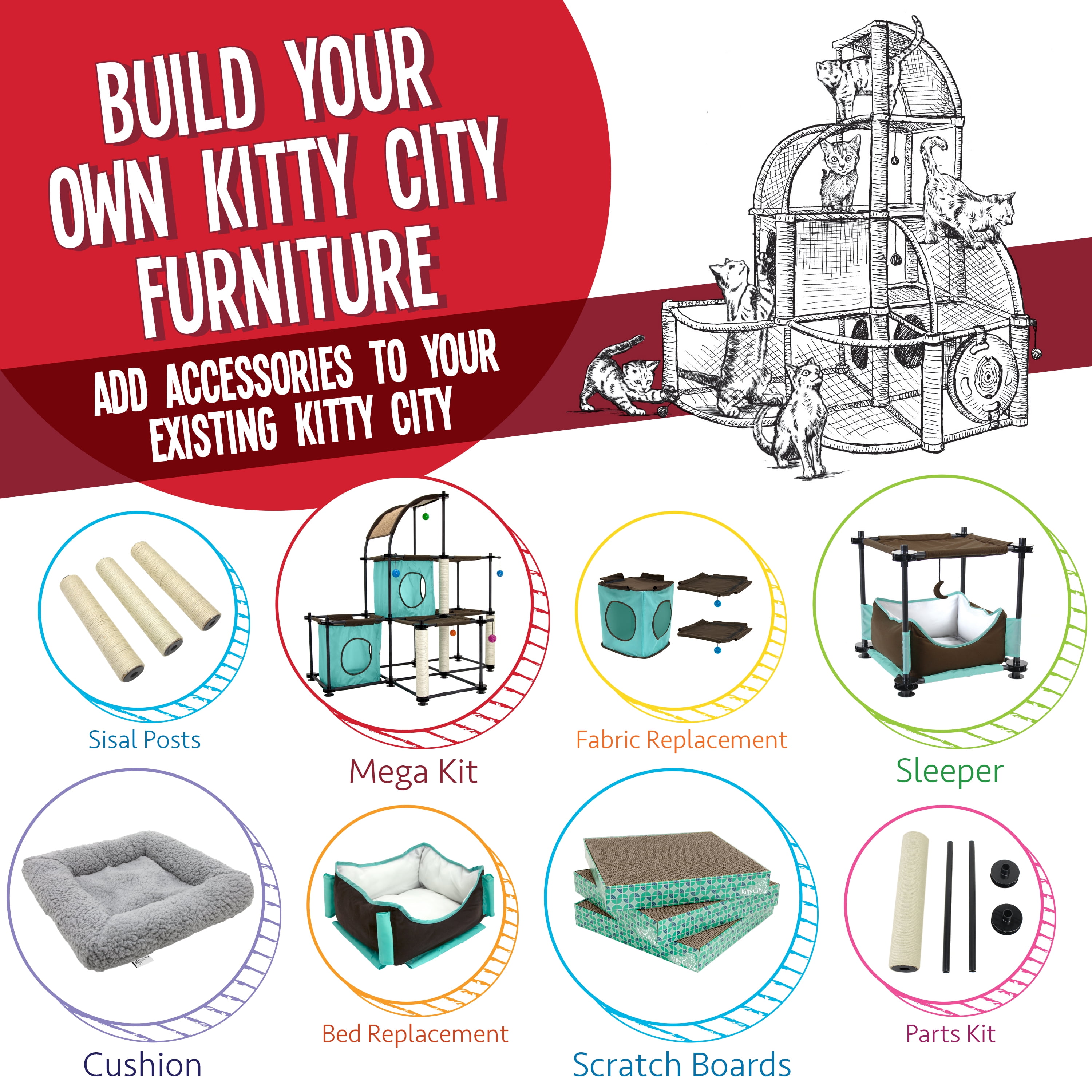 Kitty City Indoor Mega Kit Cat Furniture, Cat Scratcher - Image 6