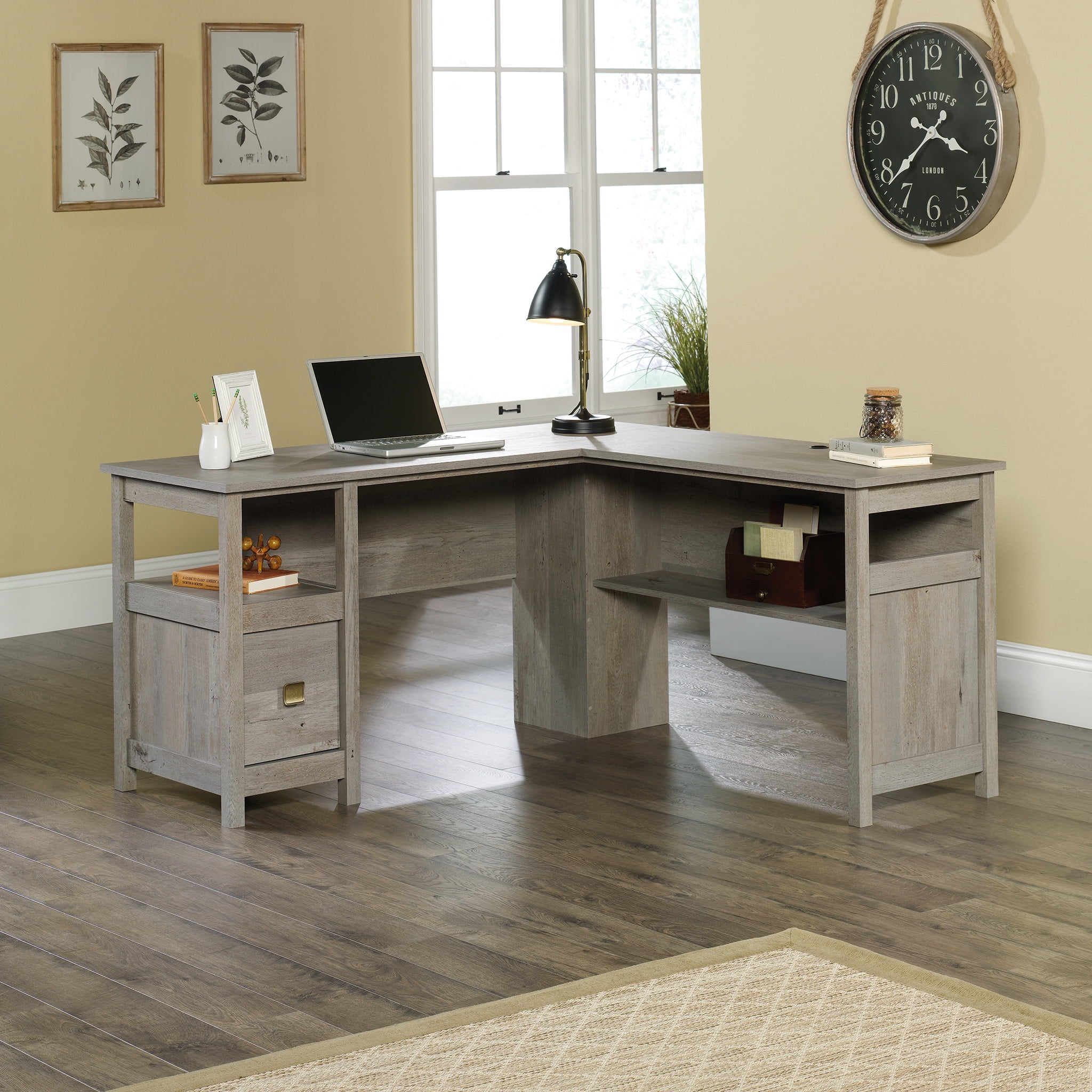 Sauder Cannery Bridge L-Shaped Writing Desk, Mystic Oak Finish - Image 7