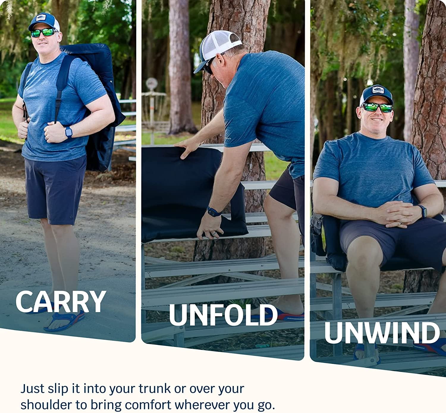 Alpcour X-Wide Heated Reclining Stadium Seat - Extra Thick Waterproof Chair with Wide Back Support - Black - Image 2